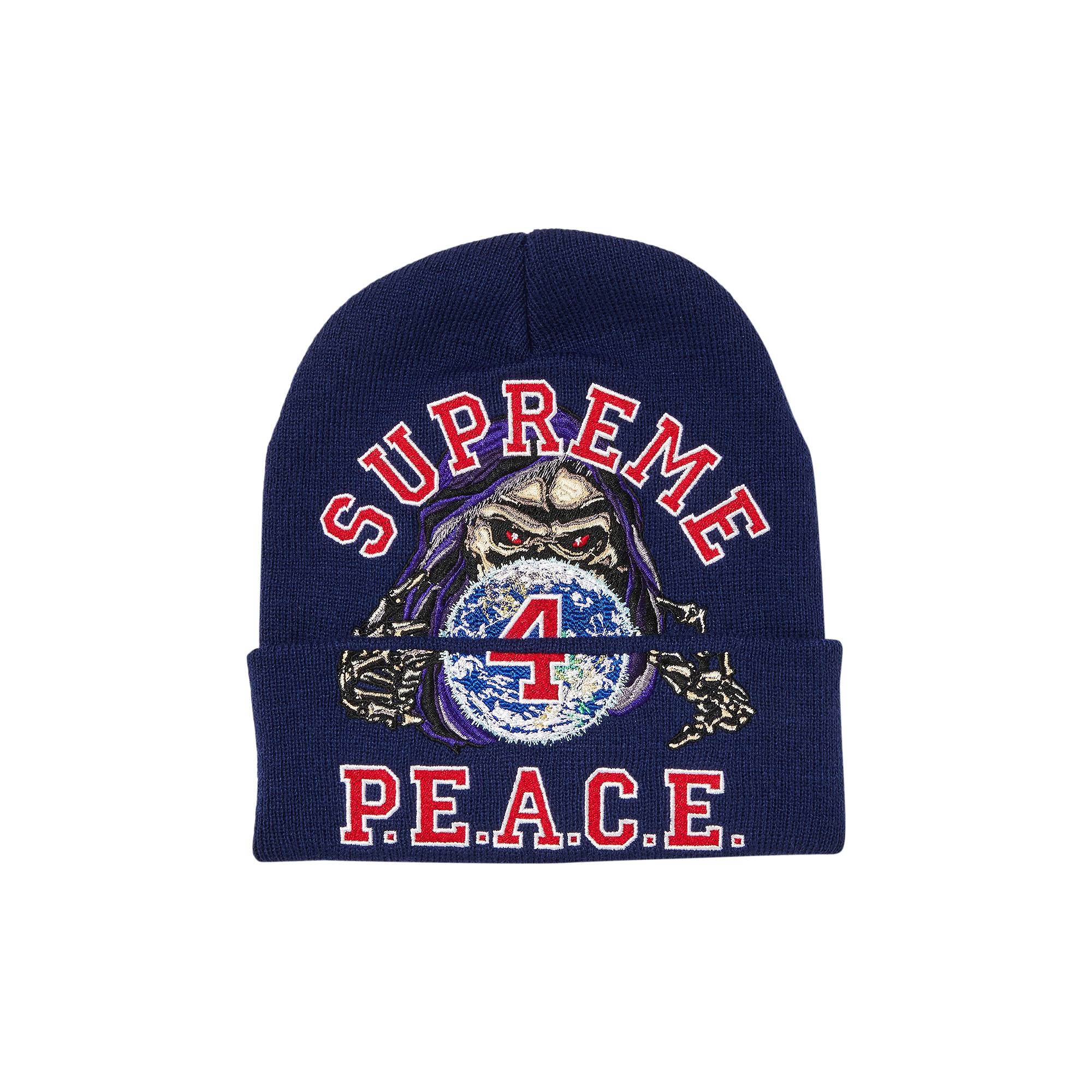 Supreme Peace Embroidered Beanie 'Navy'