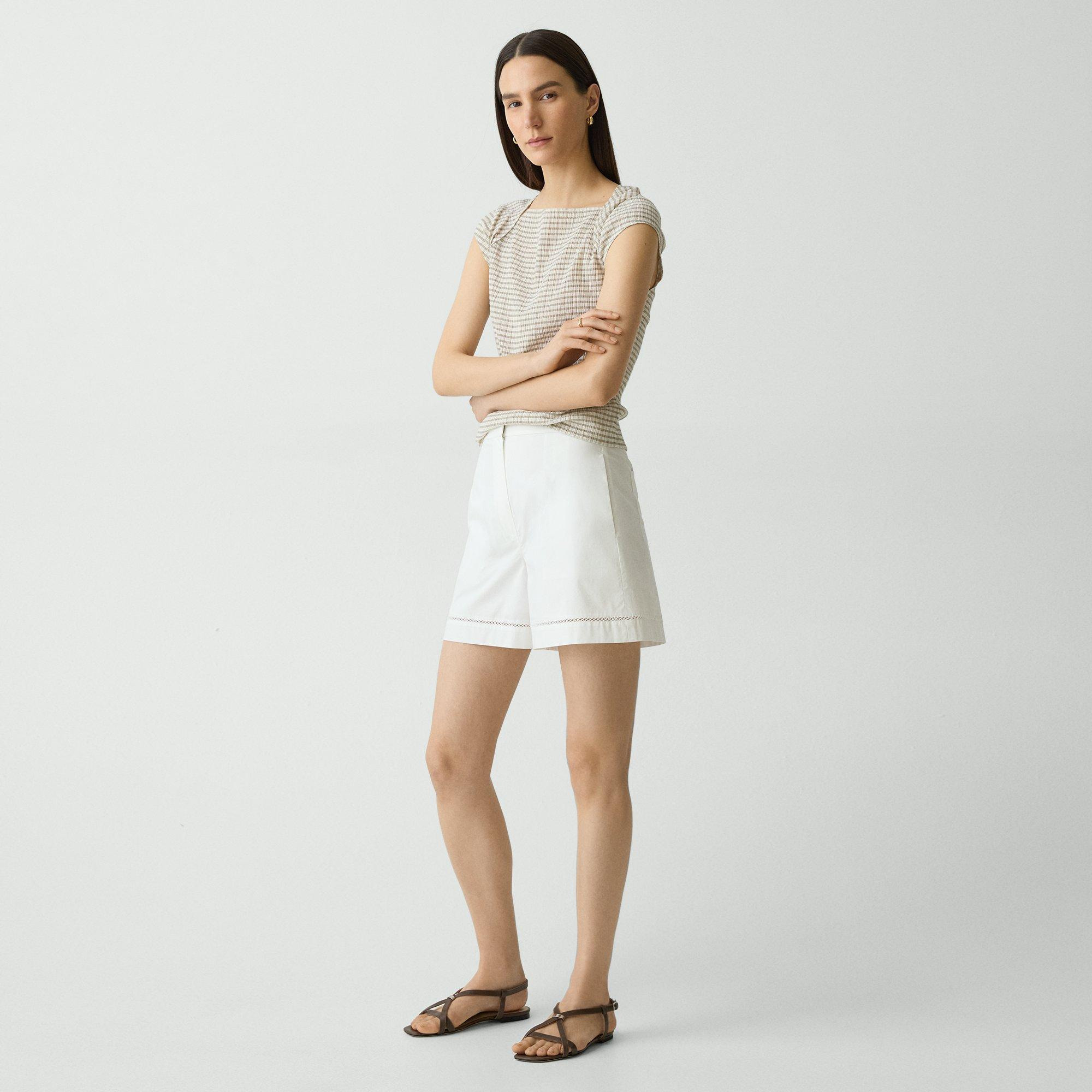 Eyelet Short in City Poplin - 3