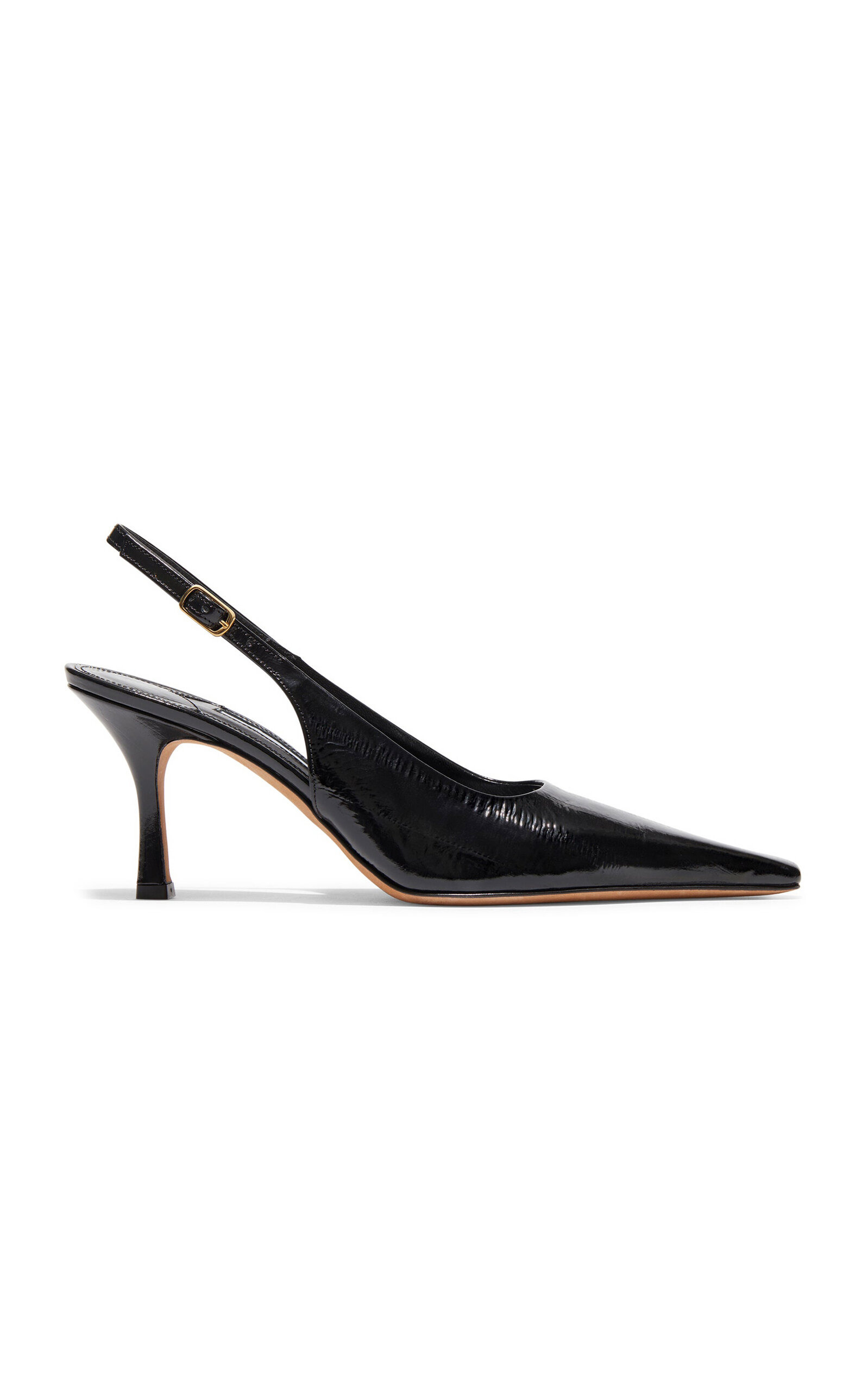 Elana Eelskin-Effect Leather Slingback Pumps black - 1