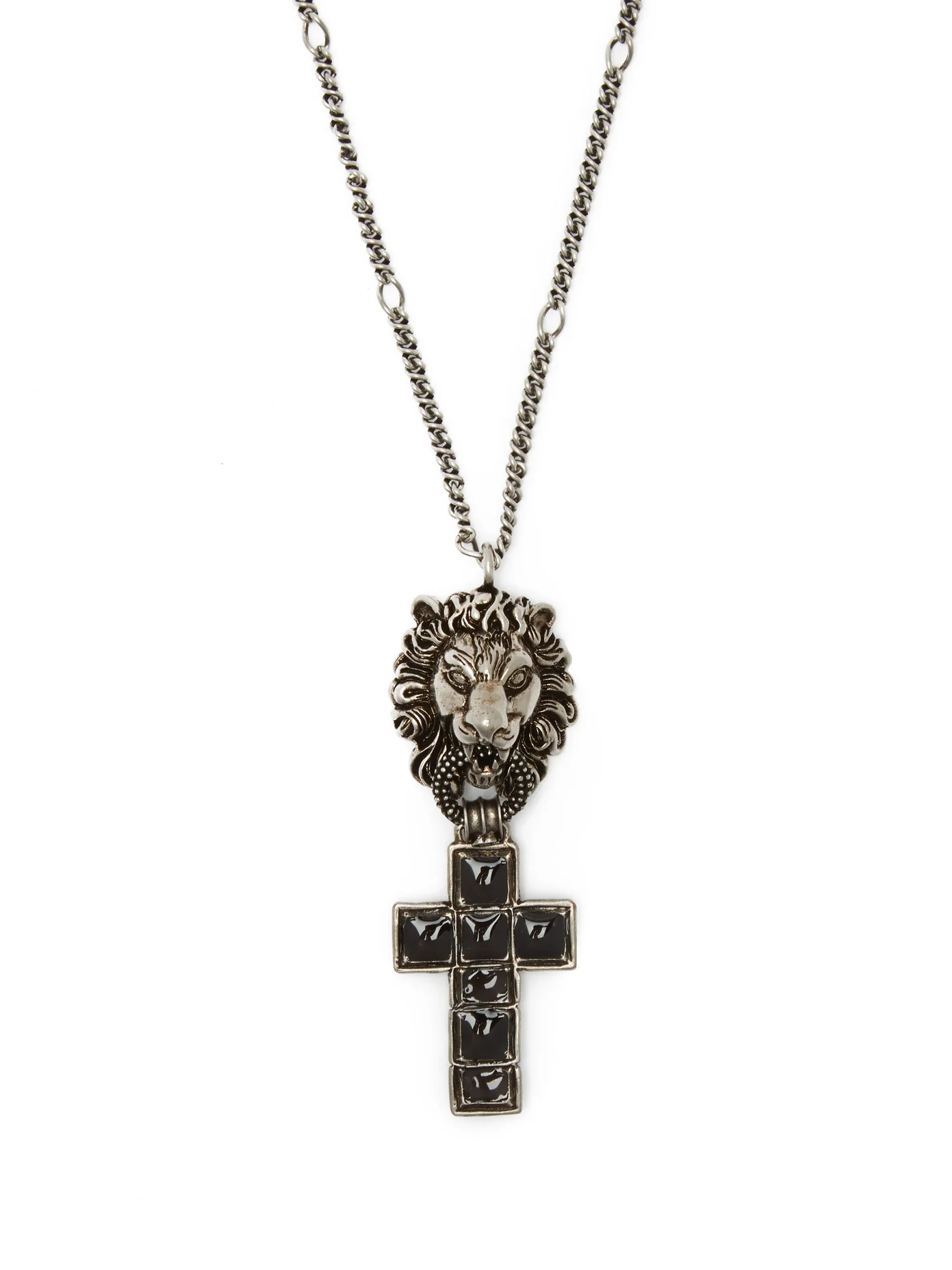 Lion and cross pendant necklace - 3