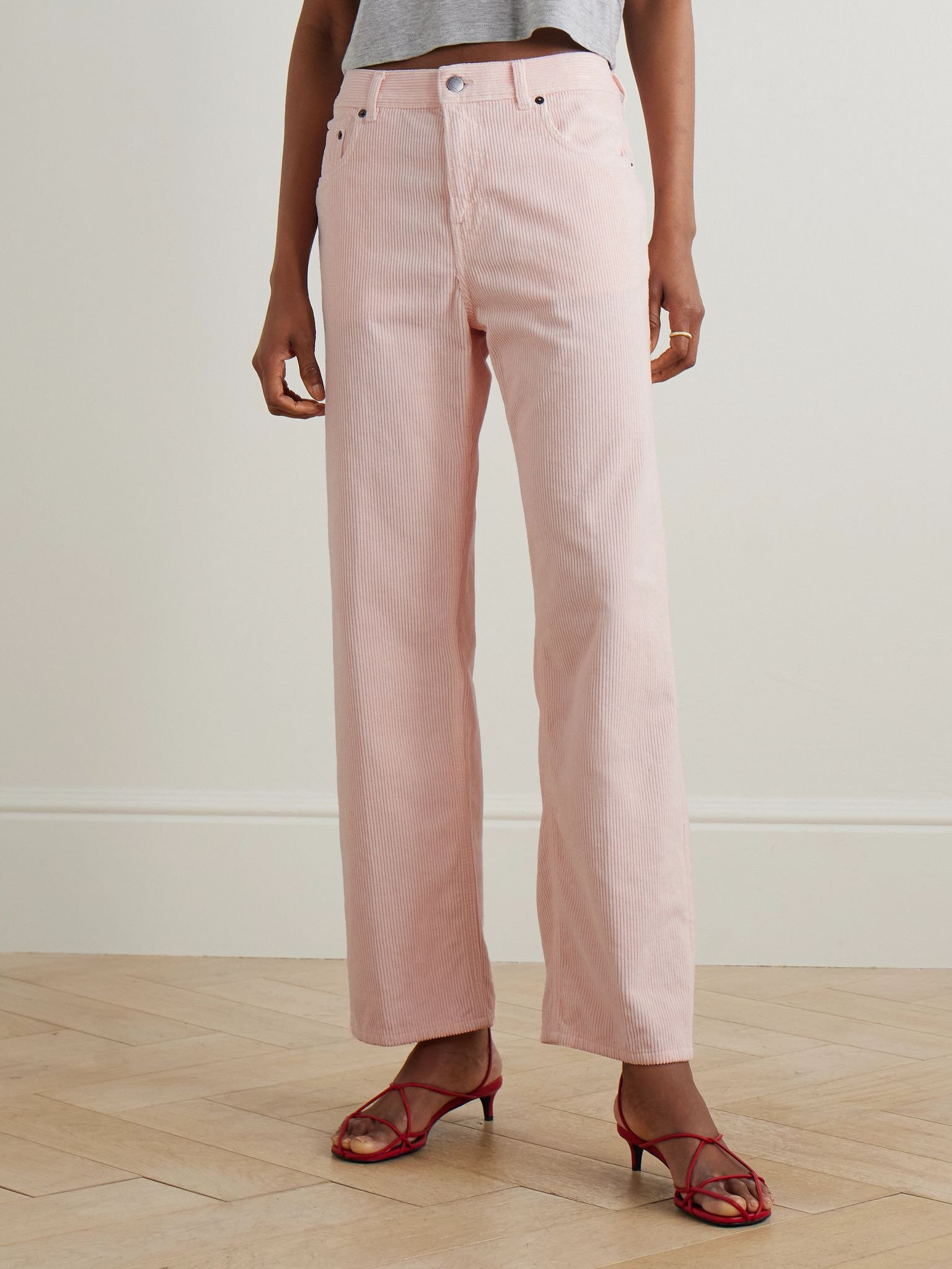 Bonnie cotton-corduroy pants Pink - 3