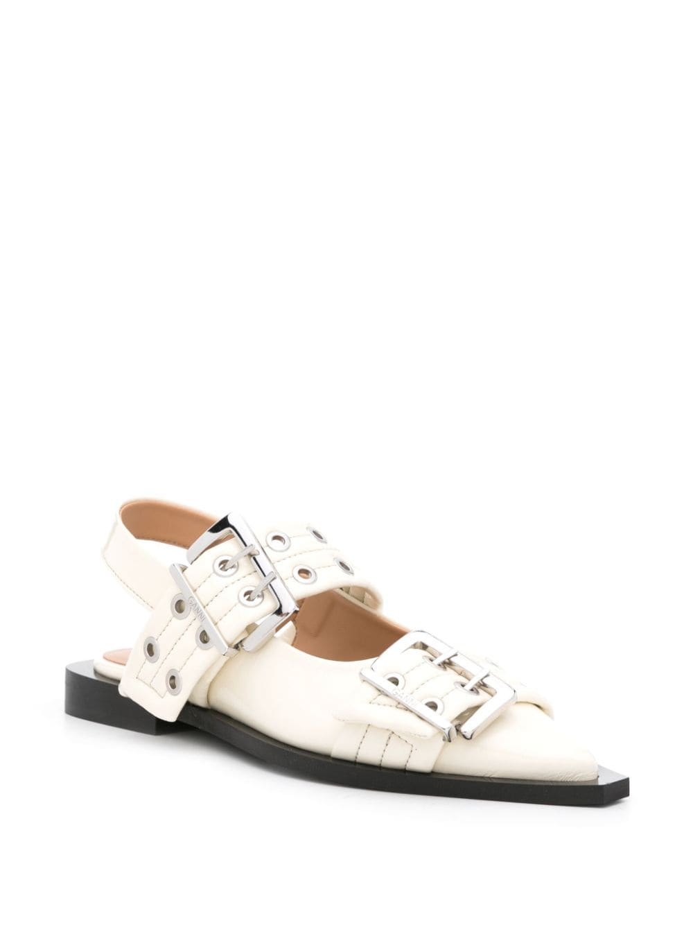buckled pointed-toe ballerina shoes - 2