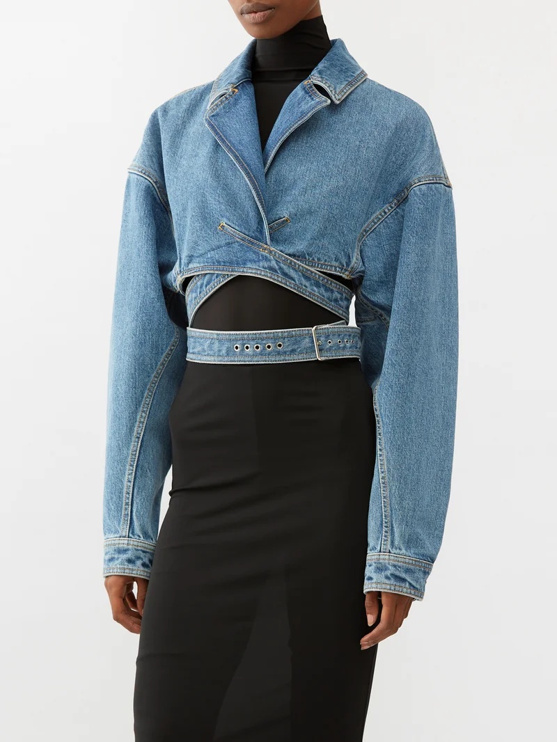 Alaïa Cropped denim jacket | matchesfashion | REVERSIBLE