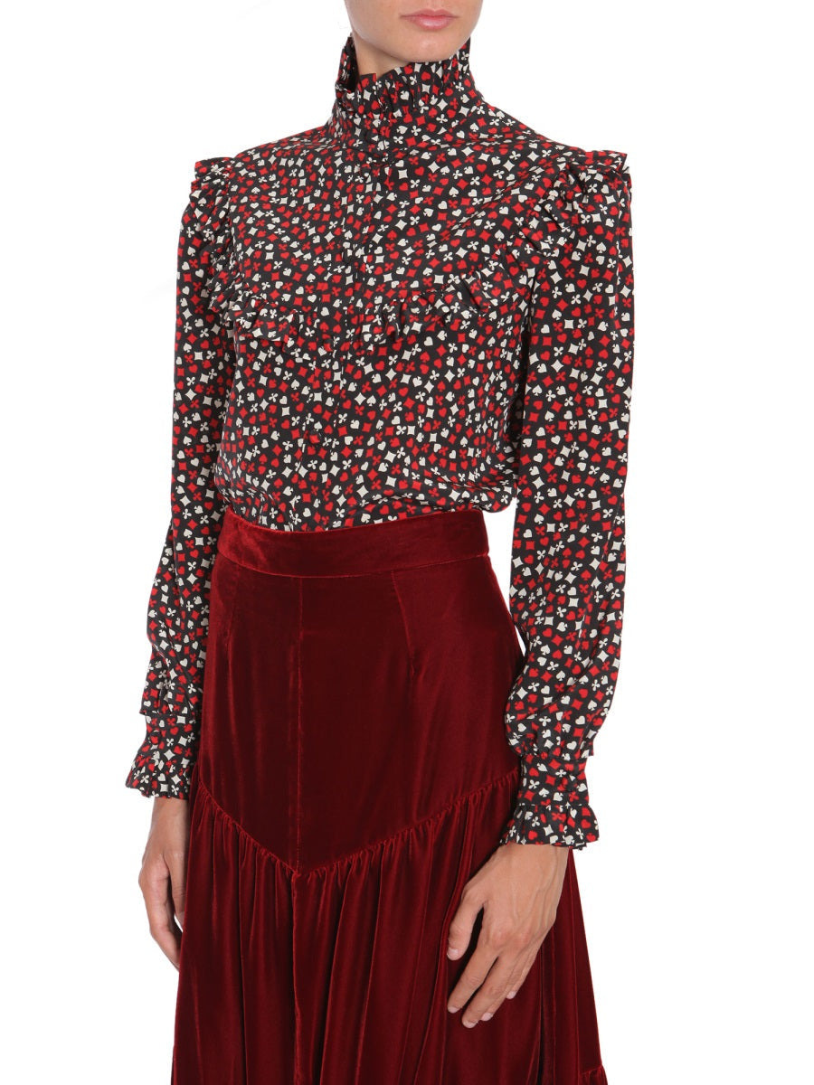 Saint Laurent Women Stand Up Collar Blouse - 4