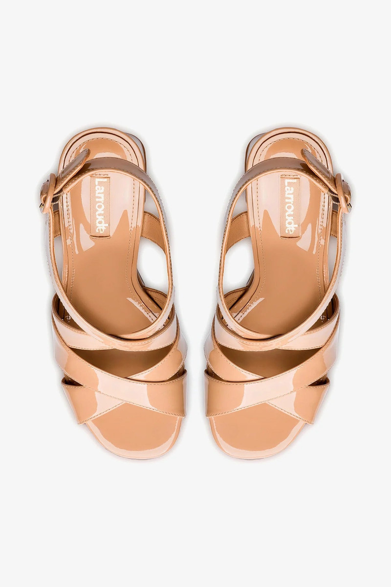 Bee Sandal In Tan Patent Leather 3