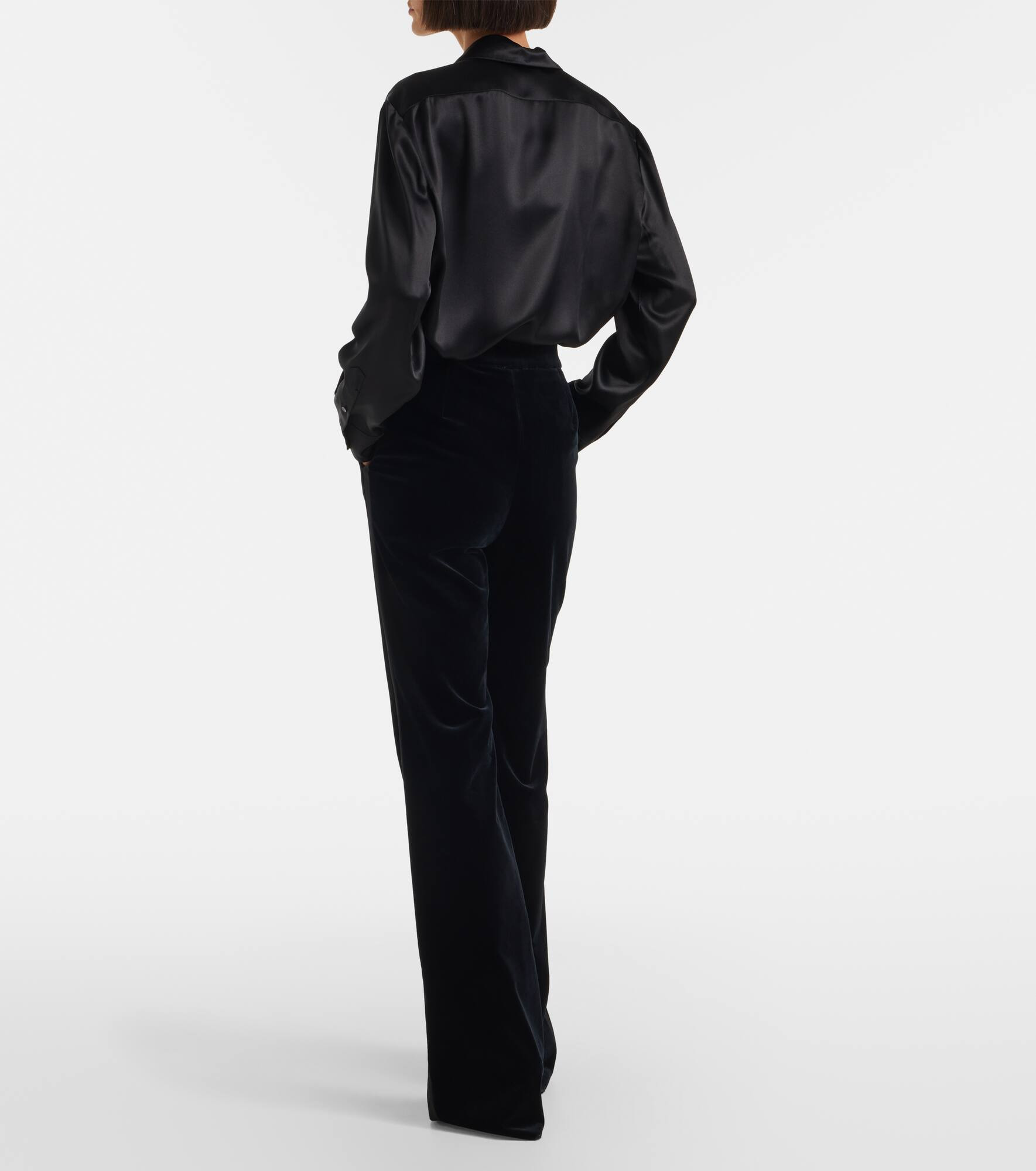 Vetrino cotton velvet flared pants - 3