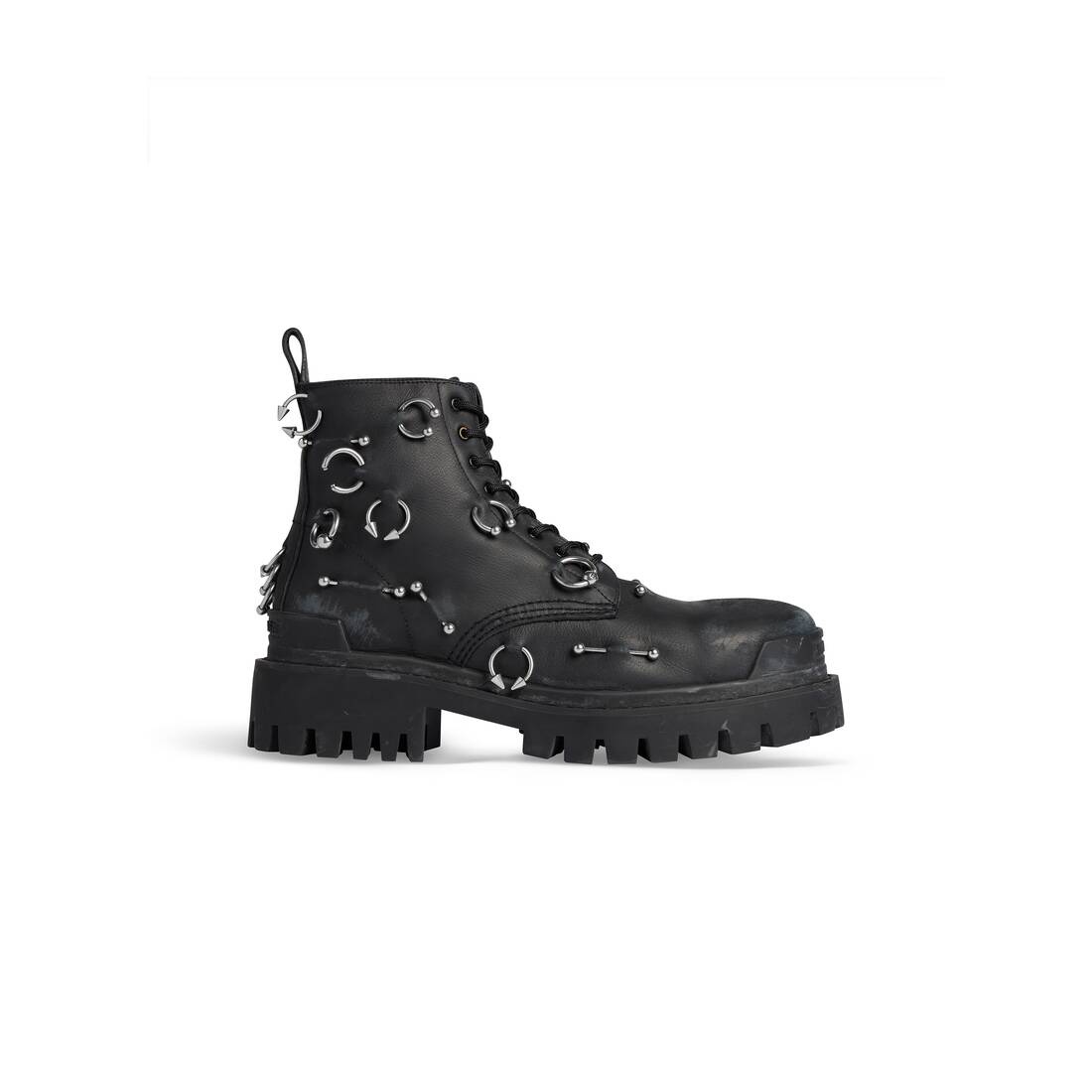 Men's Strike 20mm Boot With Piercings in Black - 1