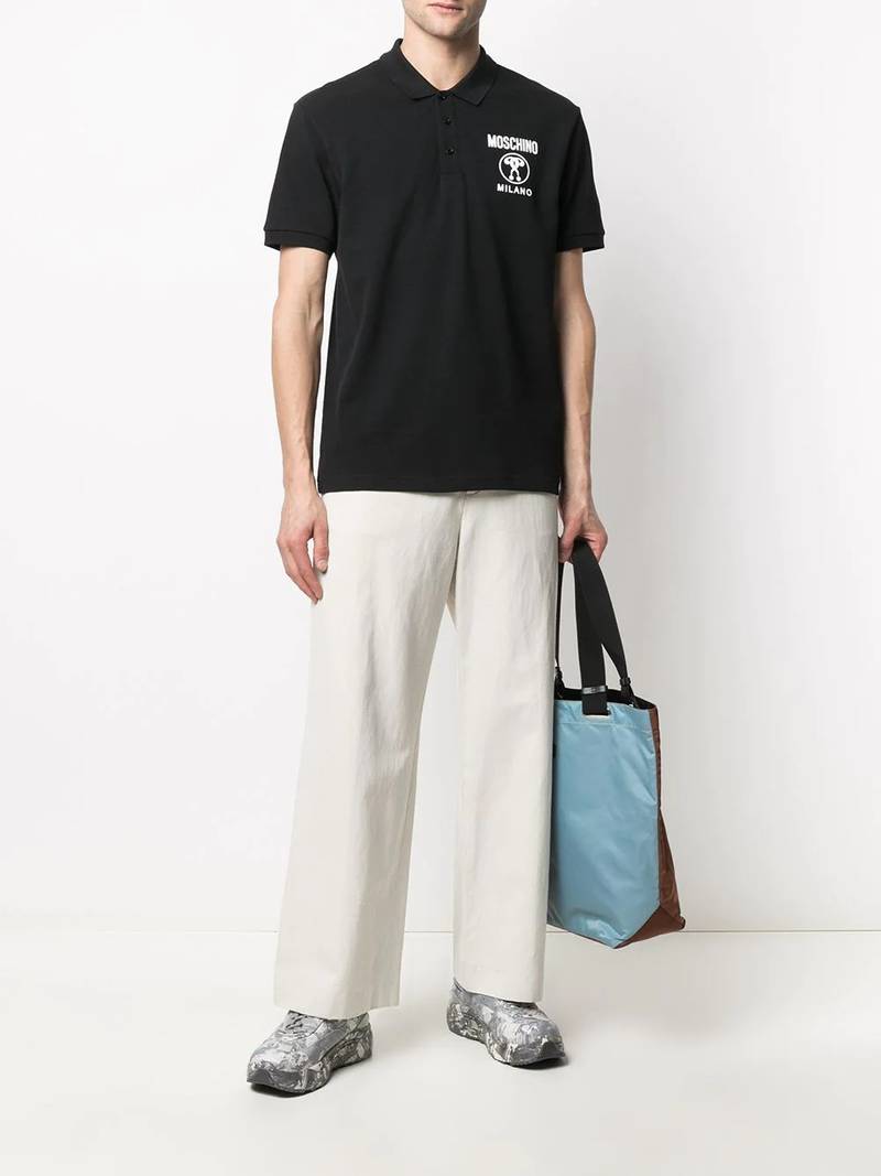 Moschino Double Question Mark short-sleeve polo shirt outlook