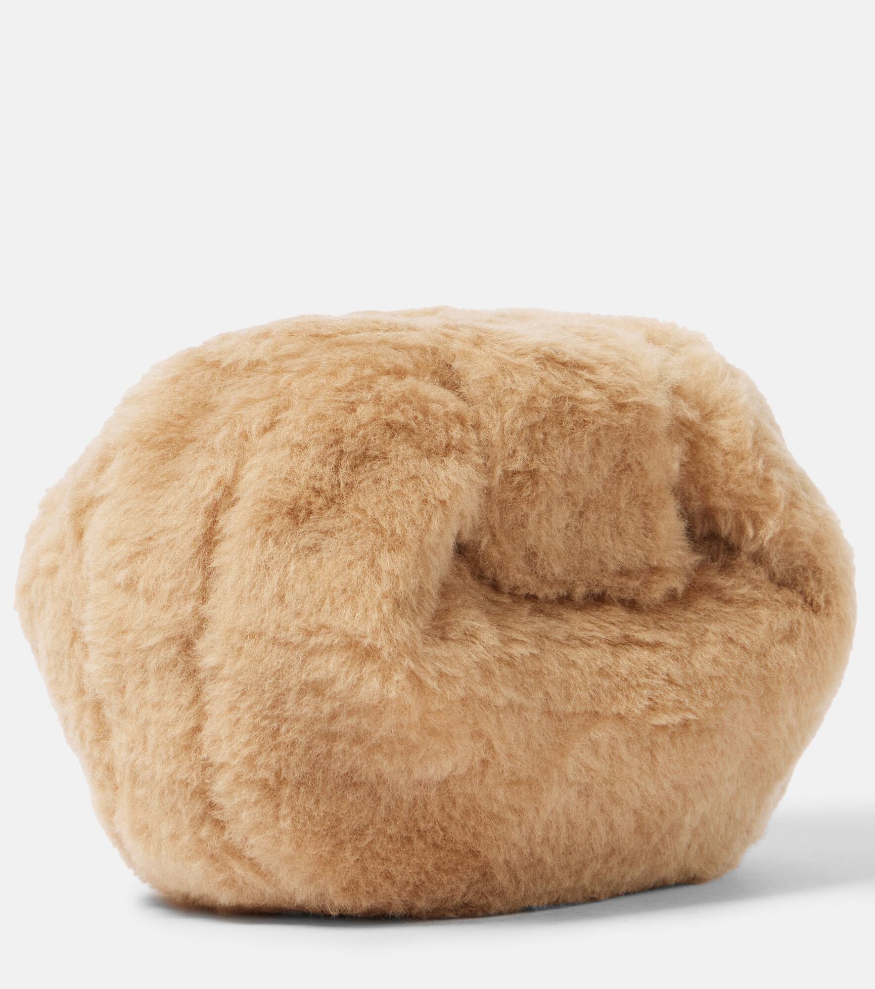 Soft Demi faux shearling clutch - 4
