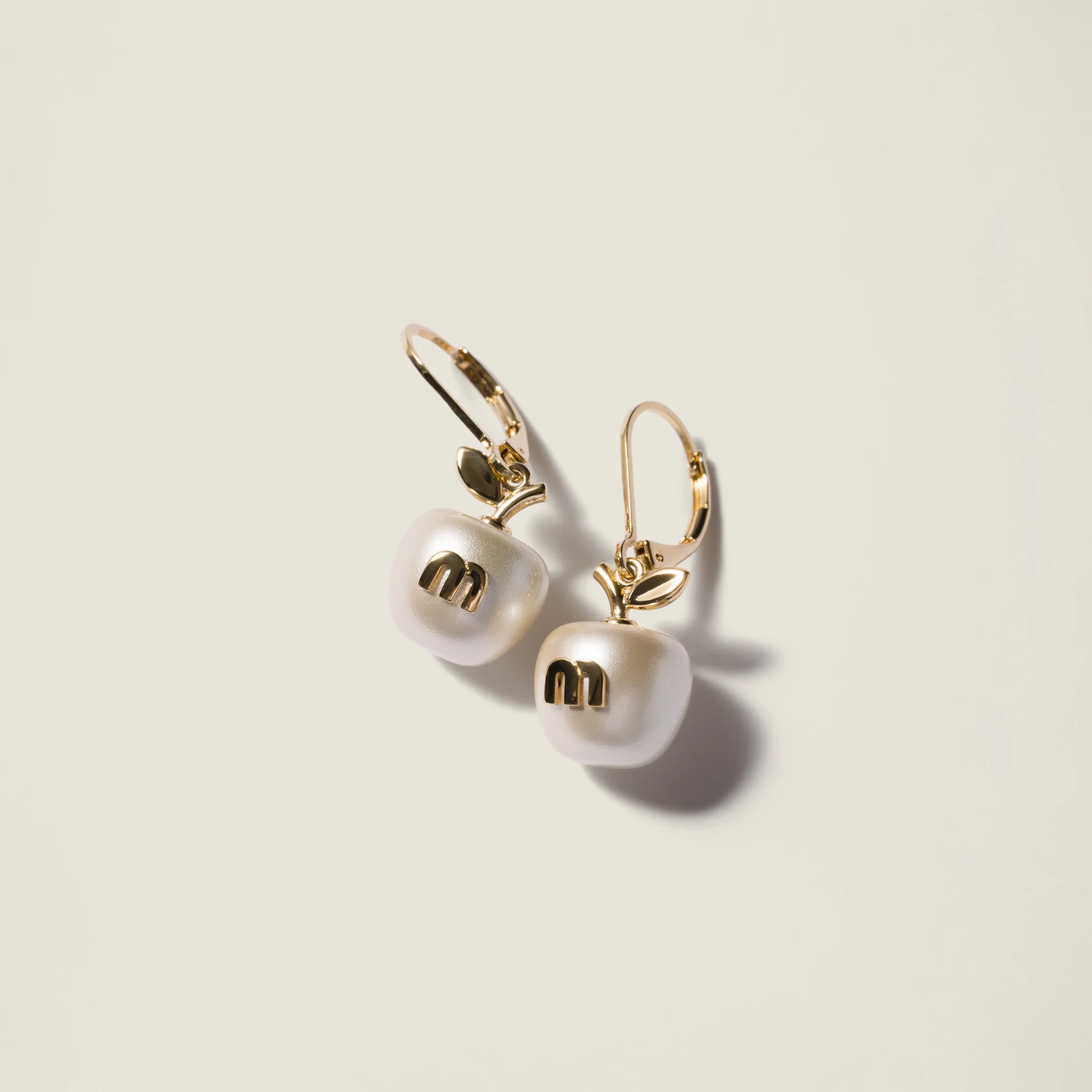 Metal earrings with pendant - 1