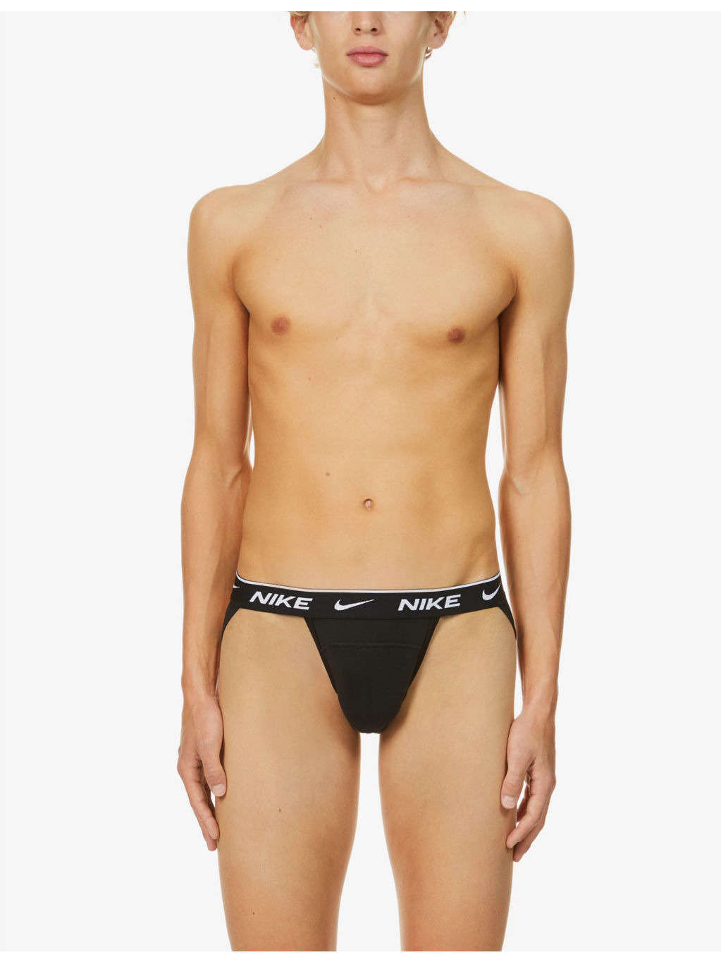 Logo-print stretch-cotton jockstraps pack of three - 4