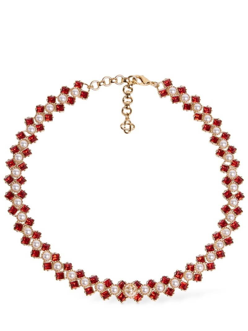 Crystal & pearl necklace - 1