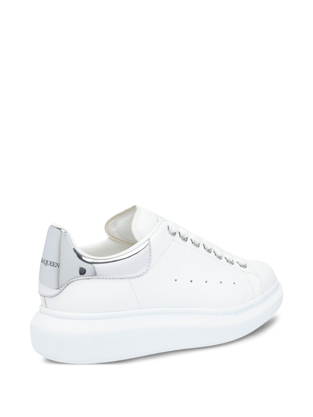 metallic-panel leather sneakers - 3