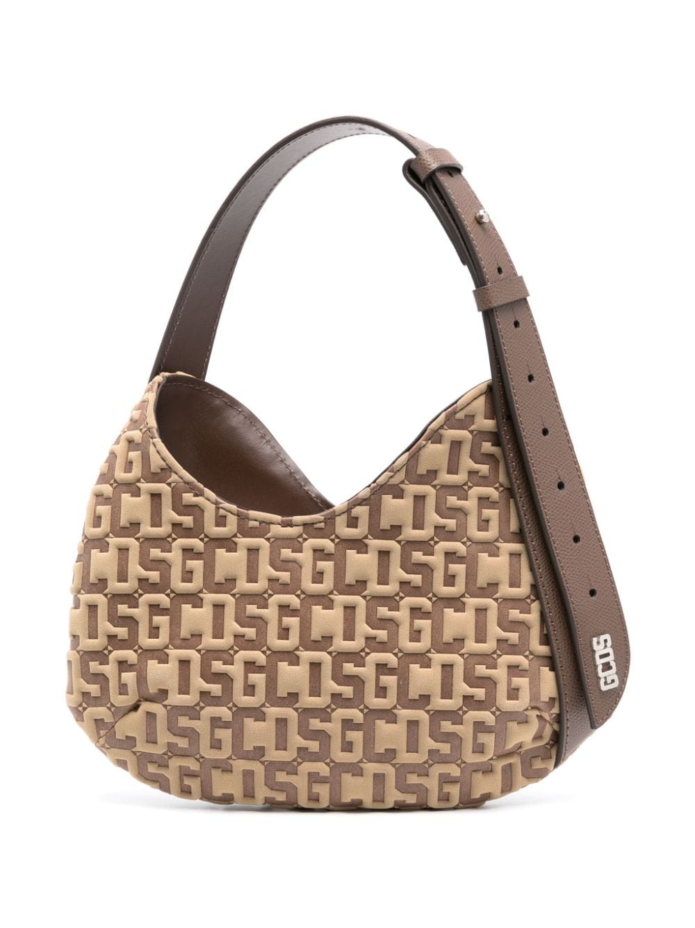 Comma monogram-embossed small shoulder bag - 1