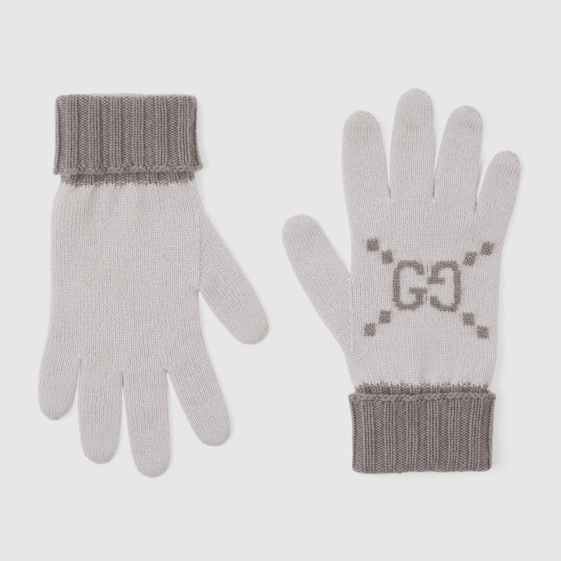GG cashmere jacquard gloves 1