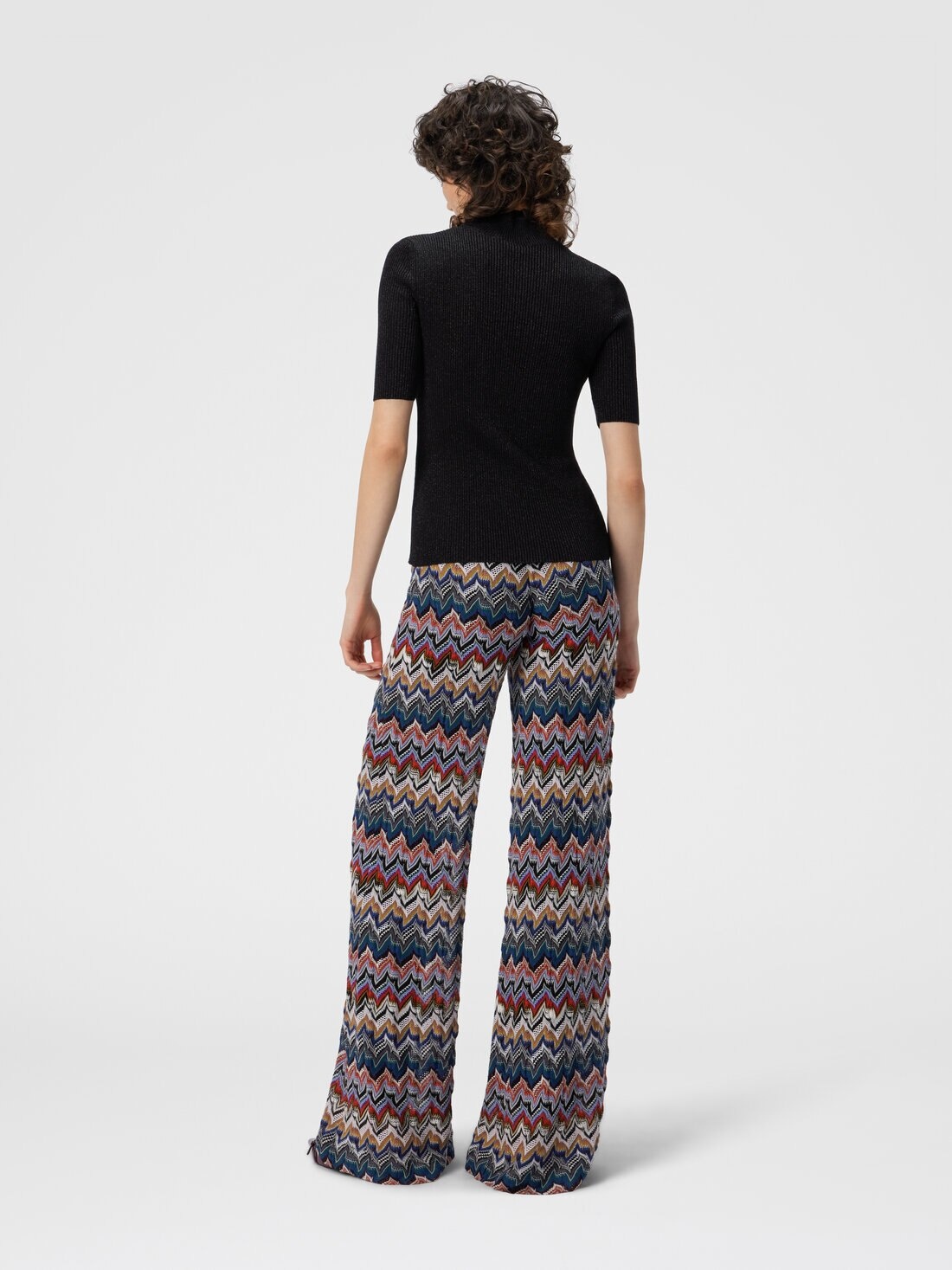 Mock Neck Sweater with Lamé Threads - 3