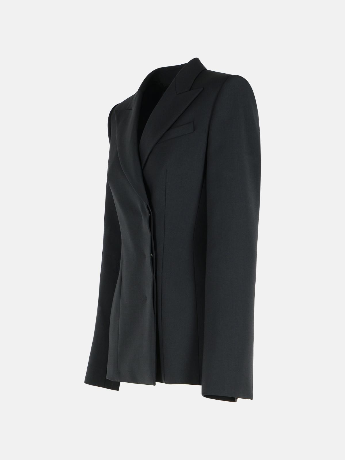 'COCCO' BLACK VIRGIN WOOL BLAZER - 2