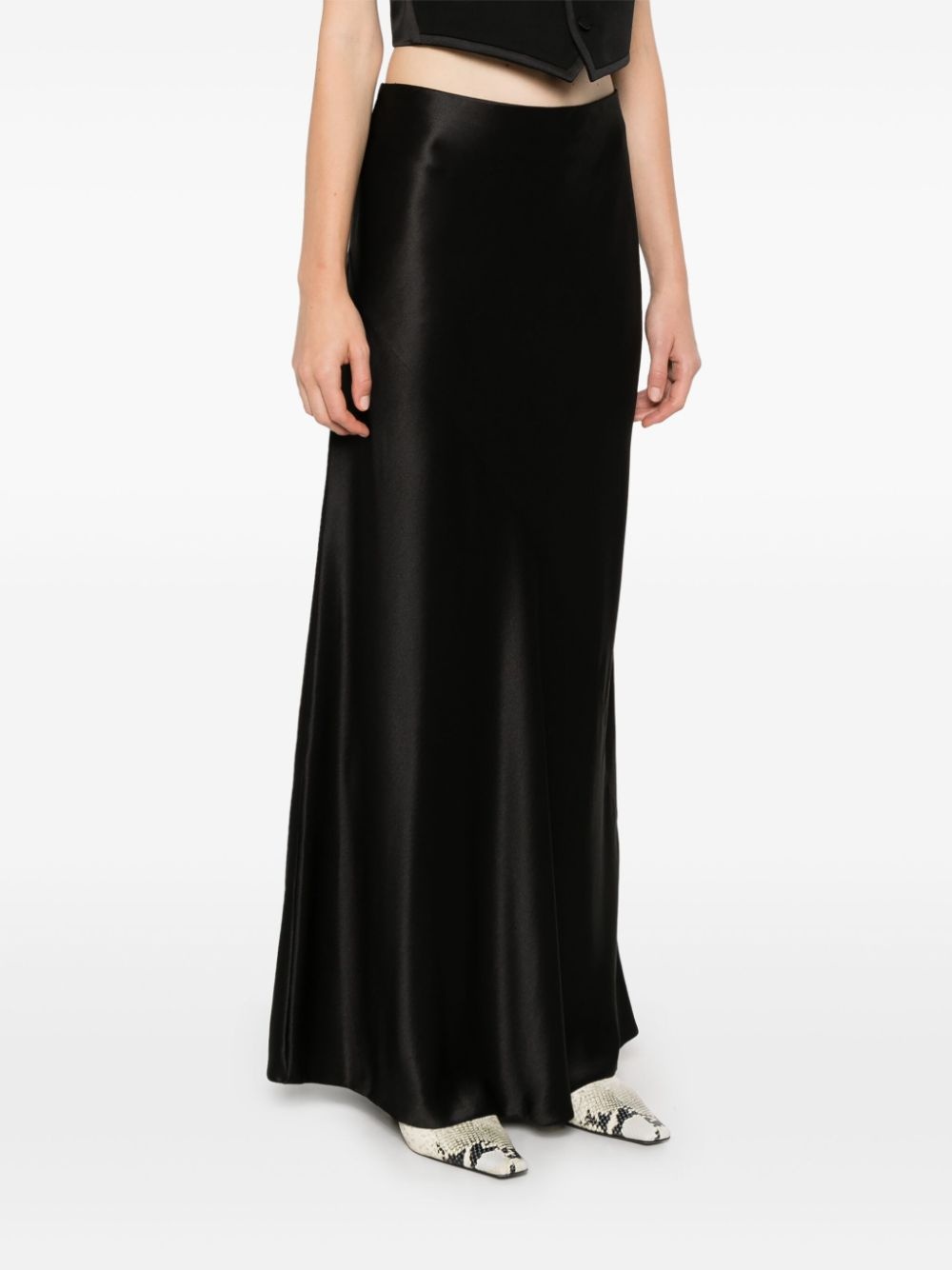 silk bias-cut maxi skirt - 3