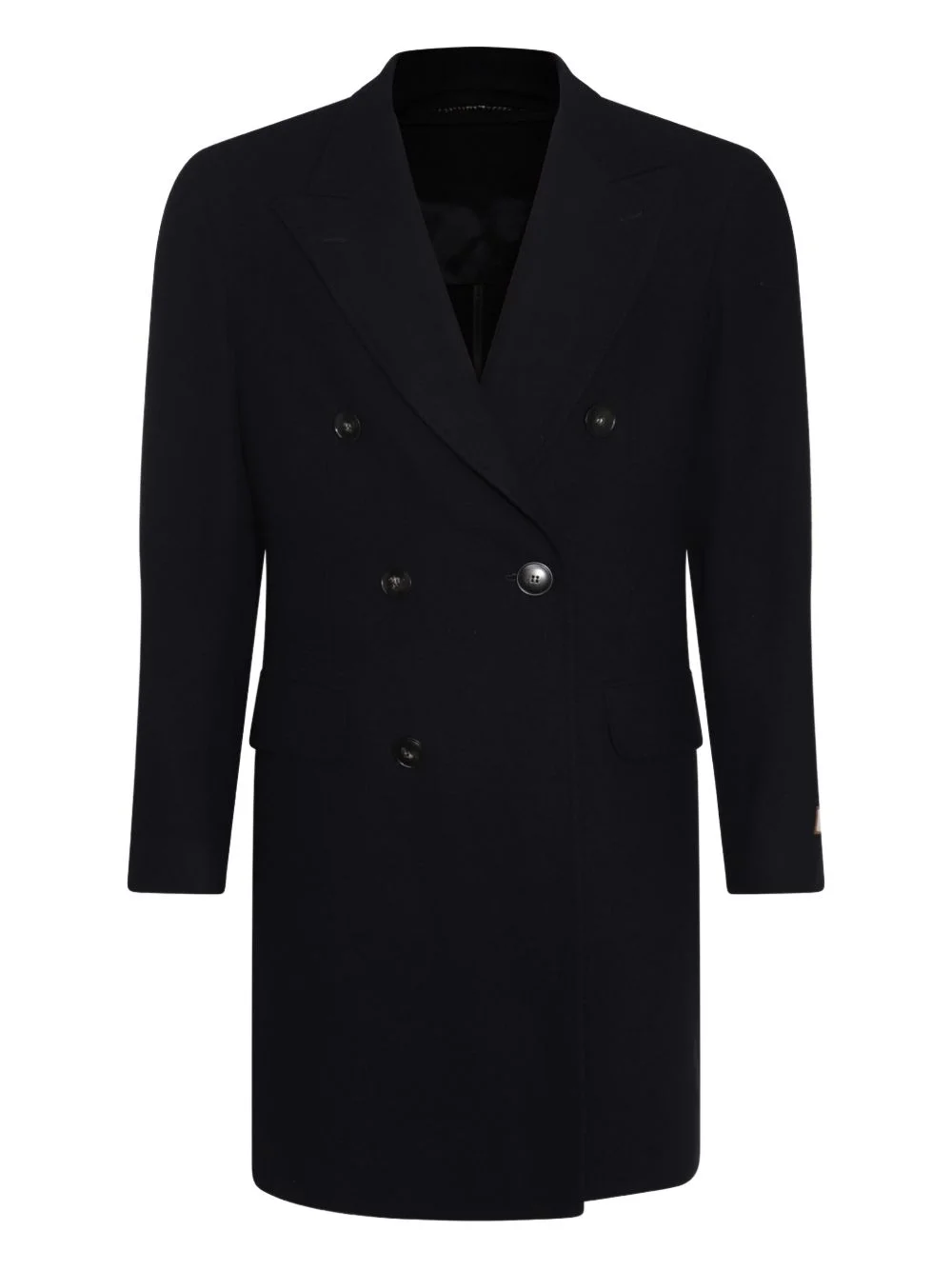 double-breasted wool coat - 1