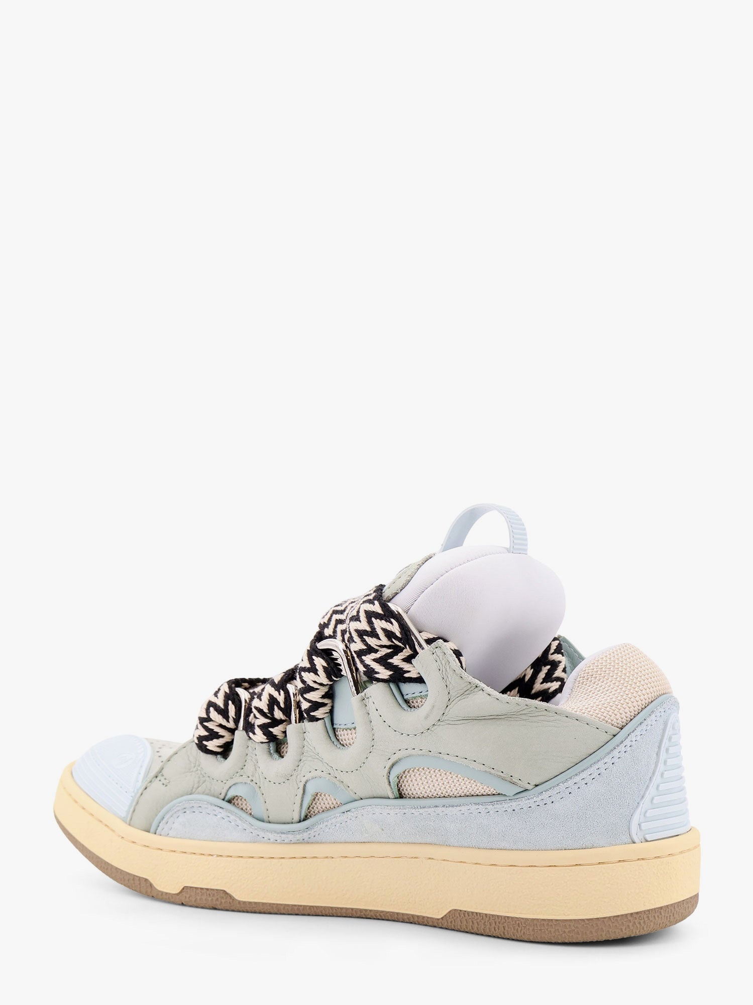 LANVIN PARIS - Curb leather sneakers with mesh inserts - 3