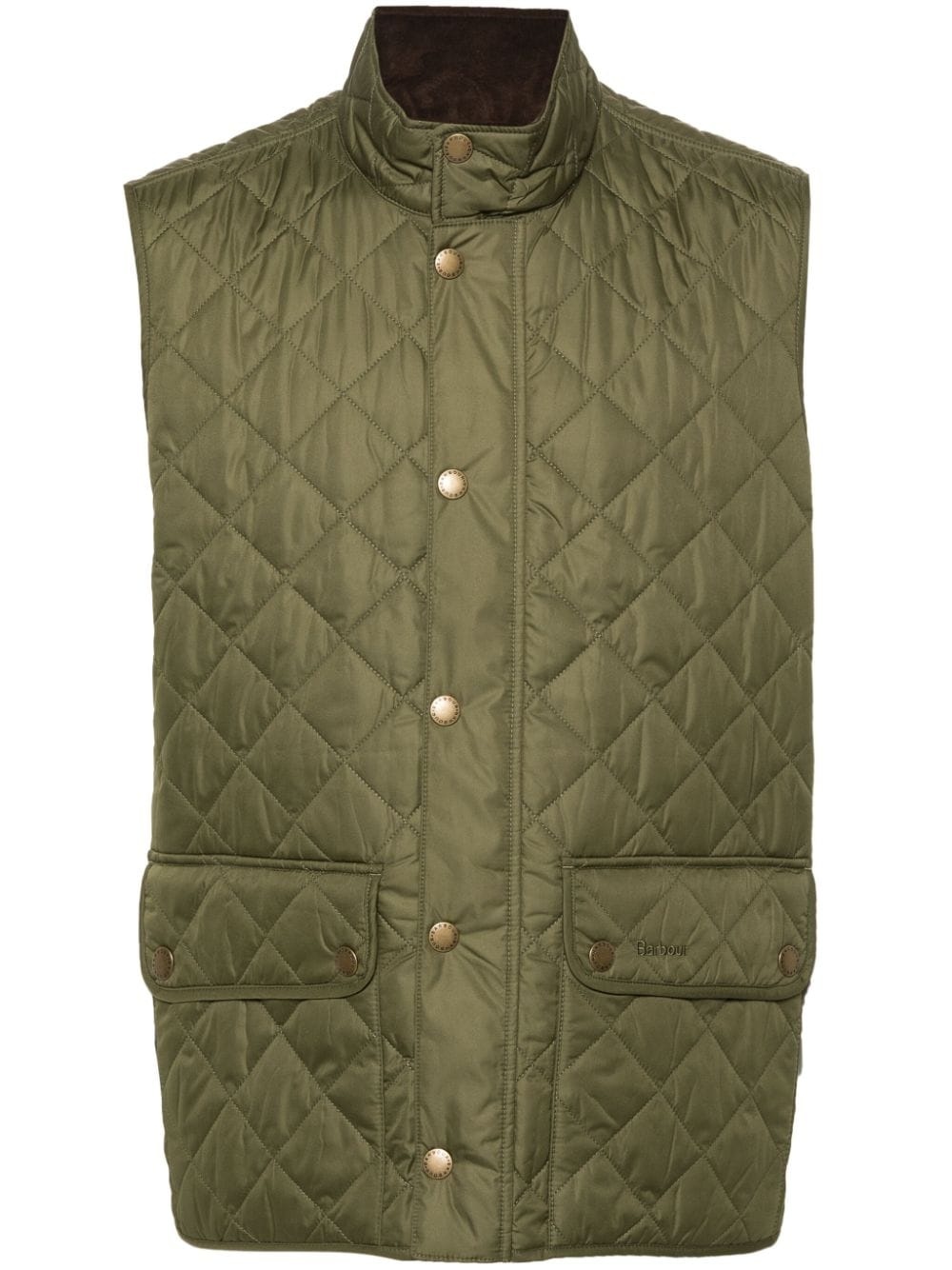 diamond-quilted logo-embroidered gilet - 1