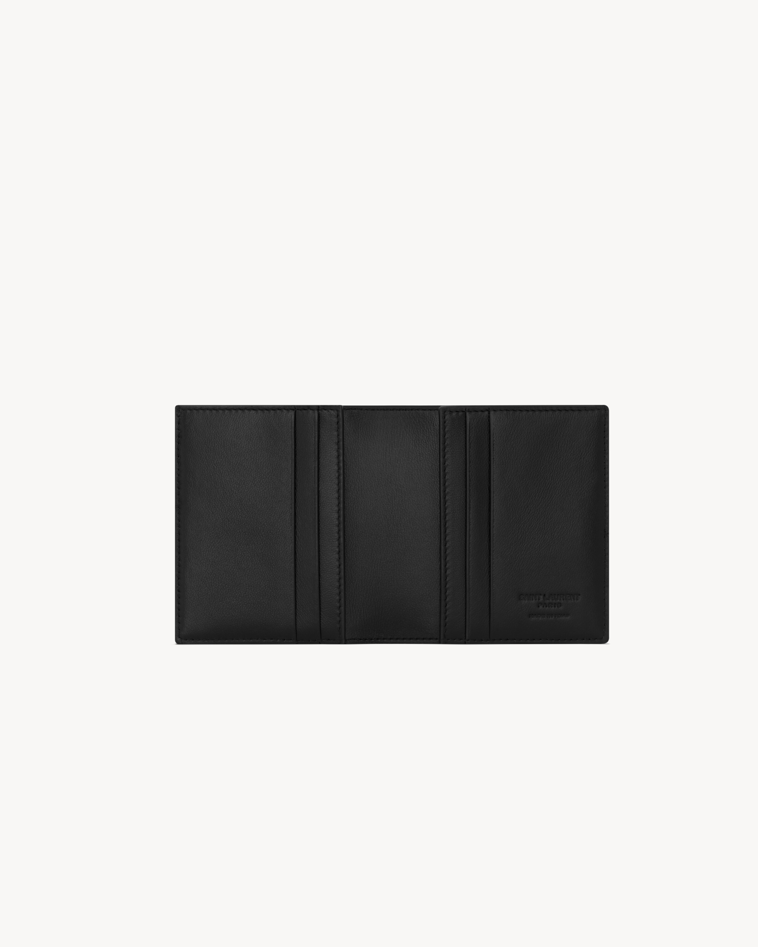SAINT LAURENT PARIS REVERSIBLE CARD CASE IN SMOOTH LEATHER - 4