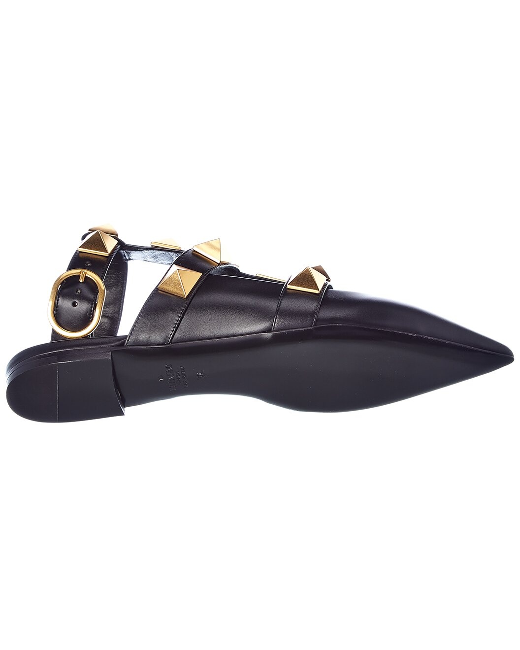 Valentino Roman Stud Leather Ankle Strap Flat - 4