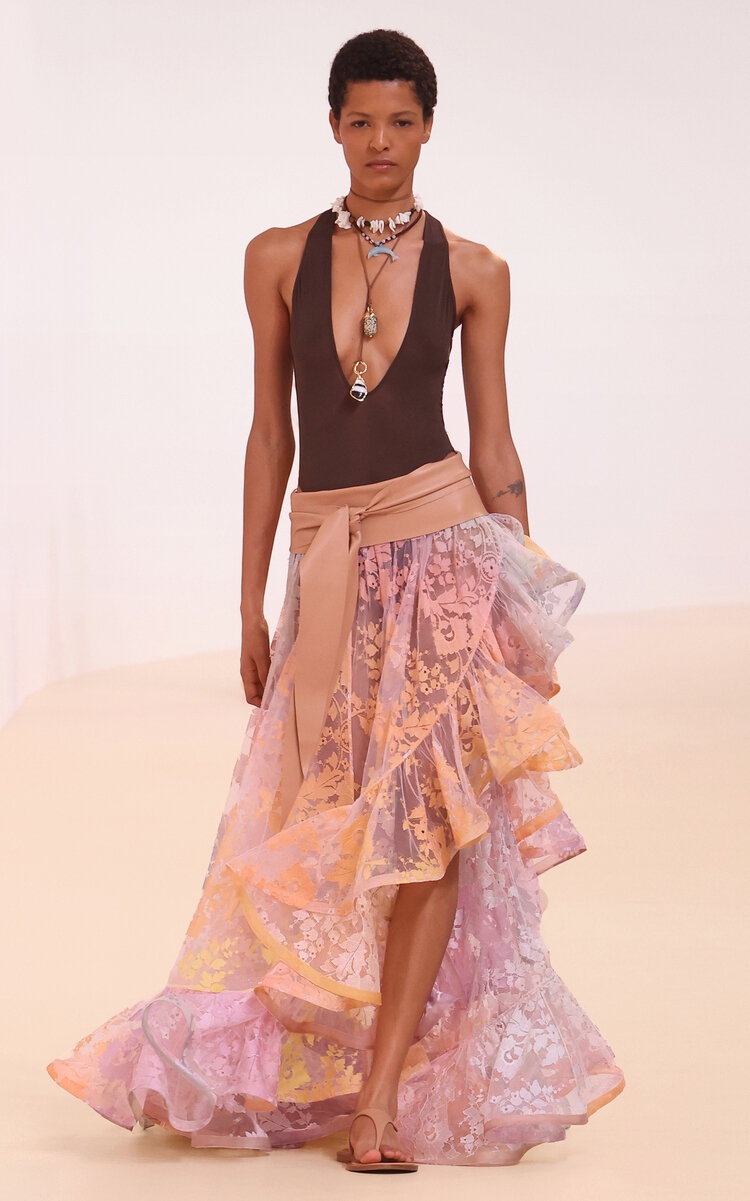 スカート Zimmermann SS25 'Dawning Lace Billow' skirt (3081SS252 SST) Zimmermann Dawning Lace Billow Skirt multi | modaoperandi