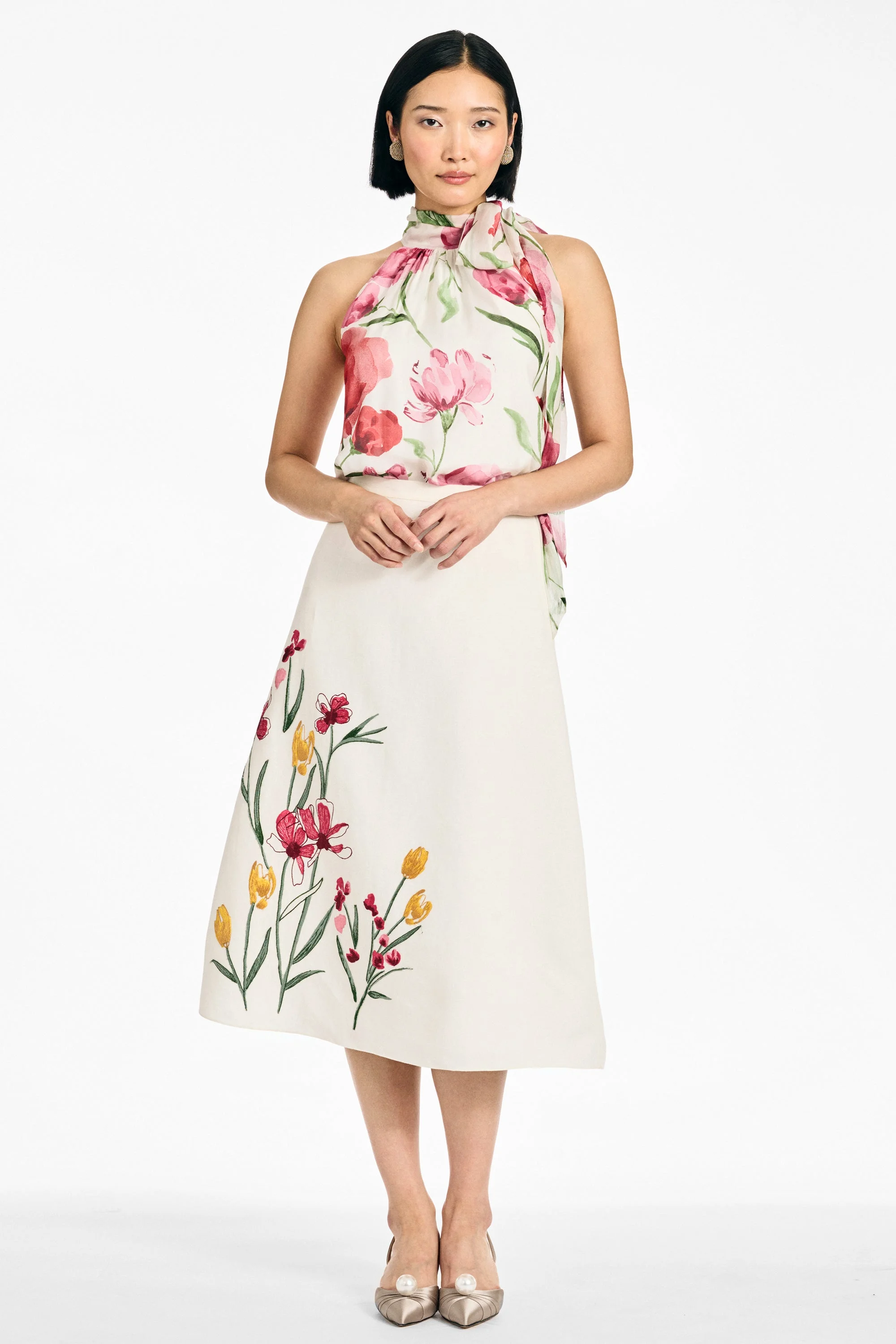 JOANNA SKIRT - EMBROIDERED WHITE - 1
