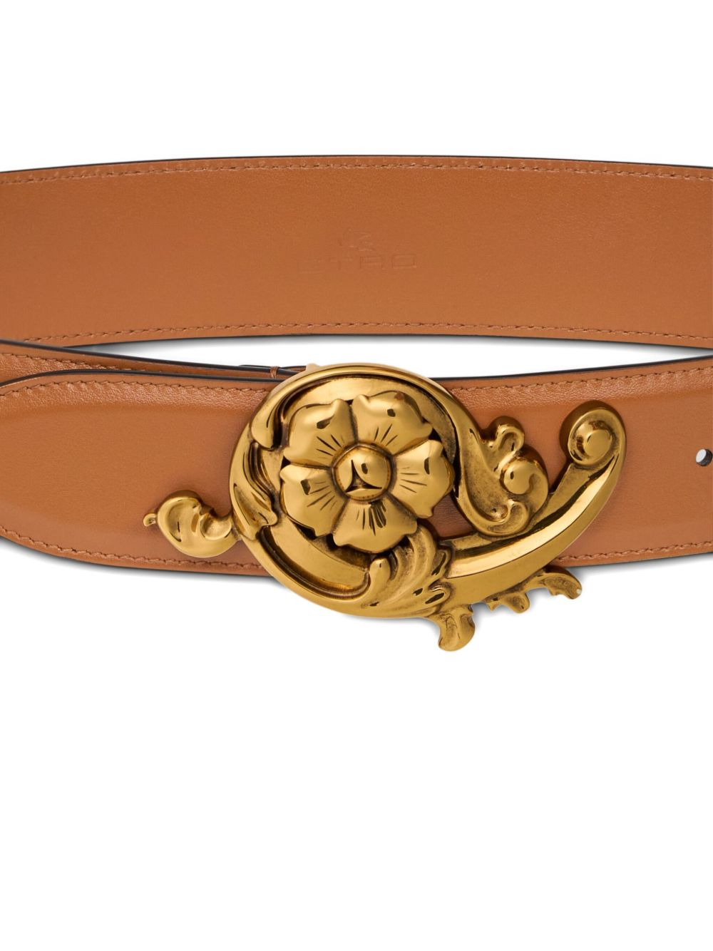 floral-buckle leather belt - 2