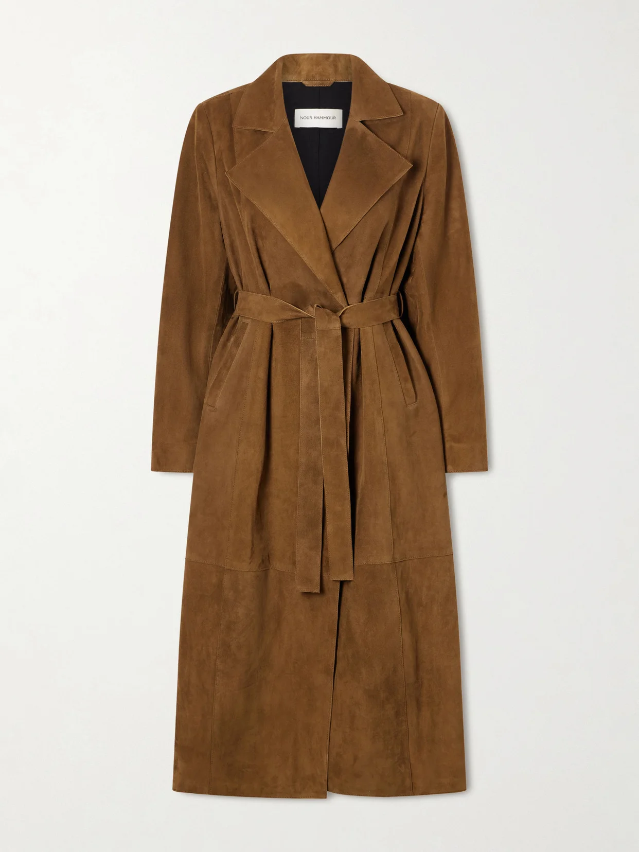 Suede Goat Leather Long Coat - 1