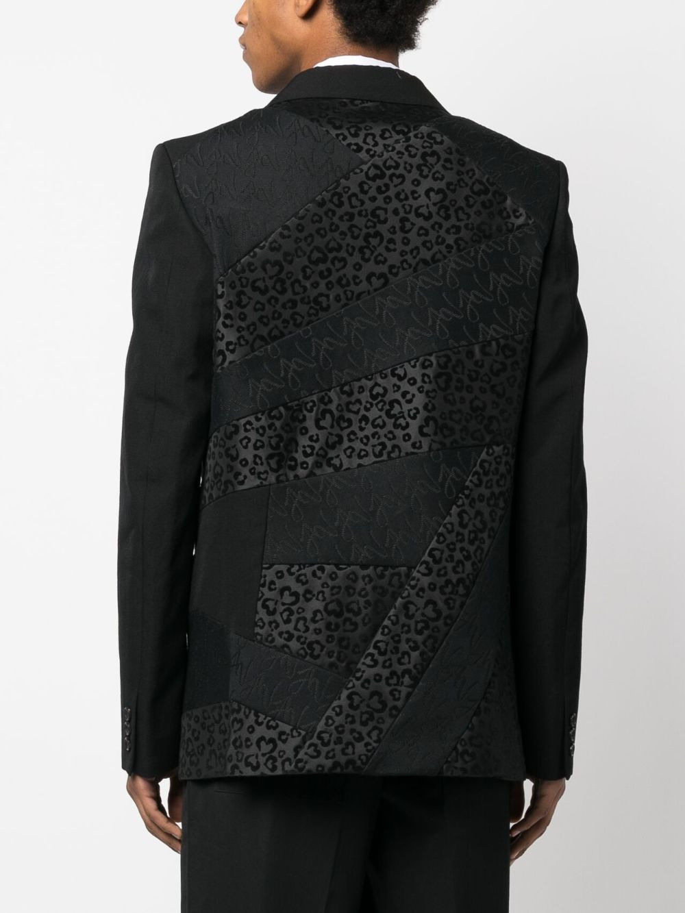 panelled single-breasted blazer - 4