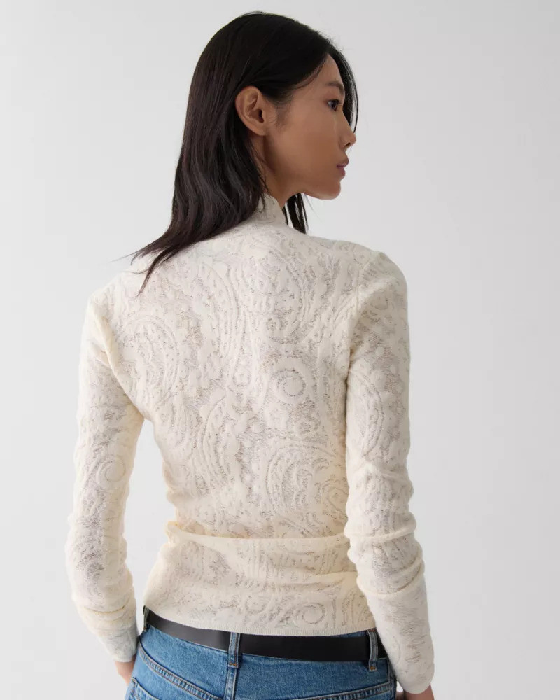 Lace Knit Turtleneck Top 4