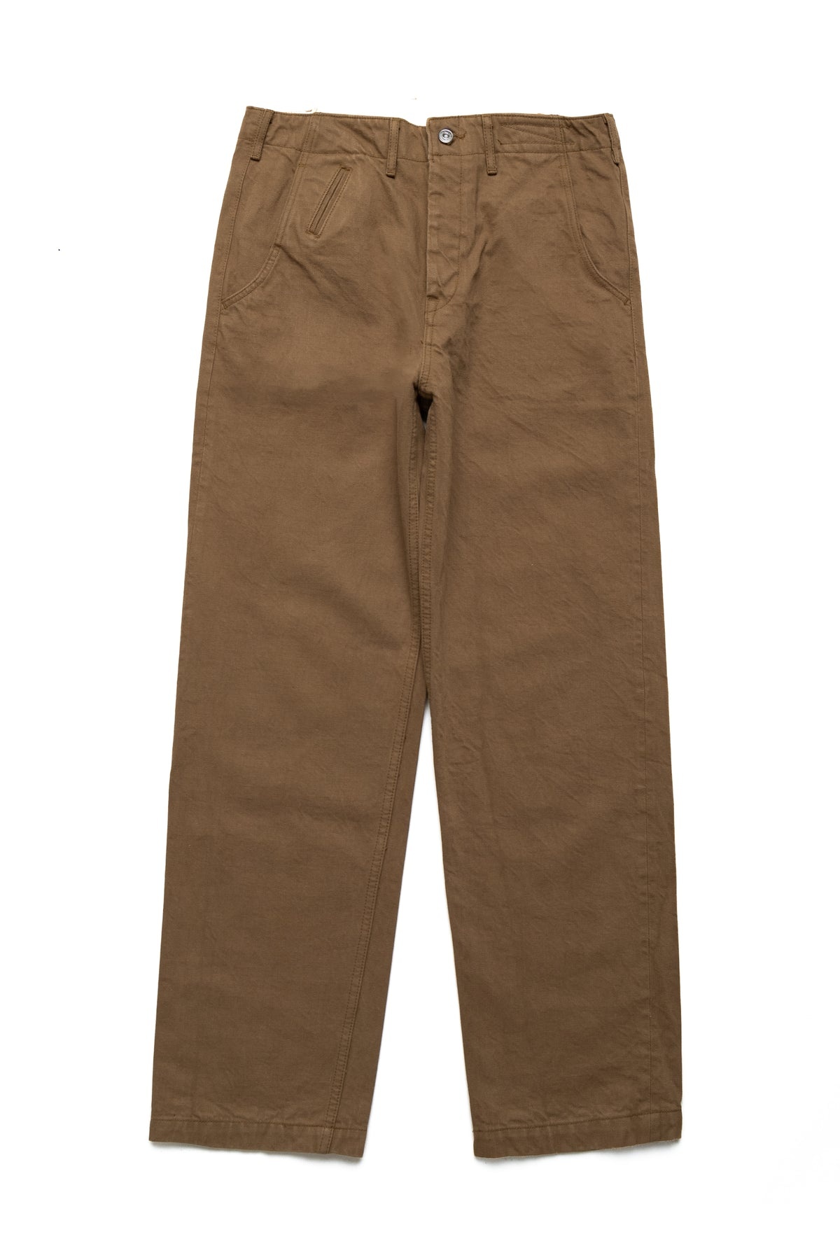 SJ48CP 15oz Khaki Chino Wide Straight Trousers - 1