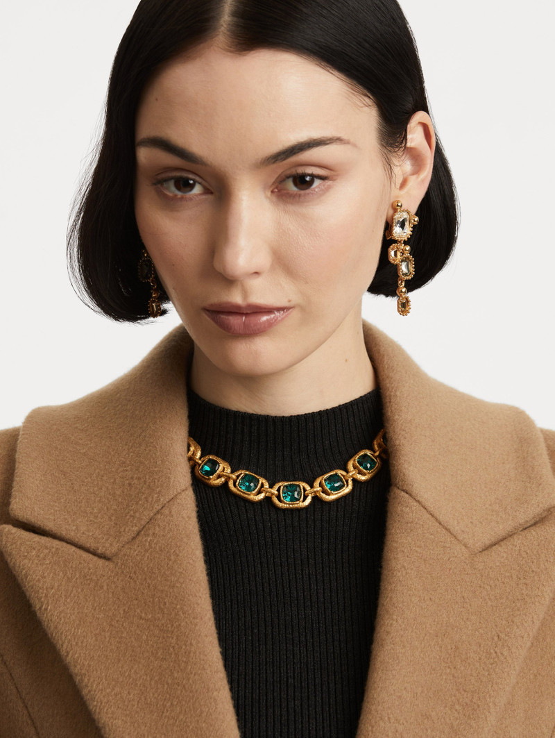 Oscar de la Renta RECTANGLE CRYSTAL CHAIN-LINK NECKLACE outlook