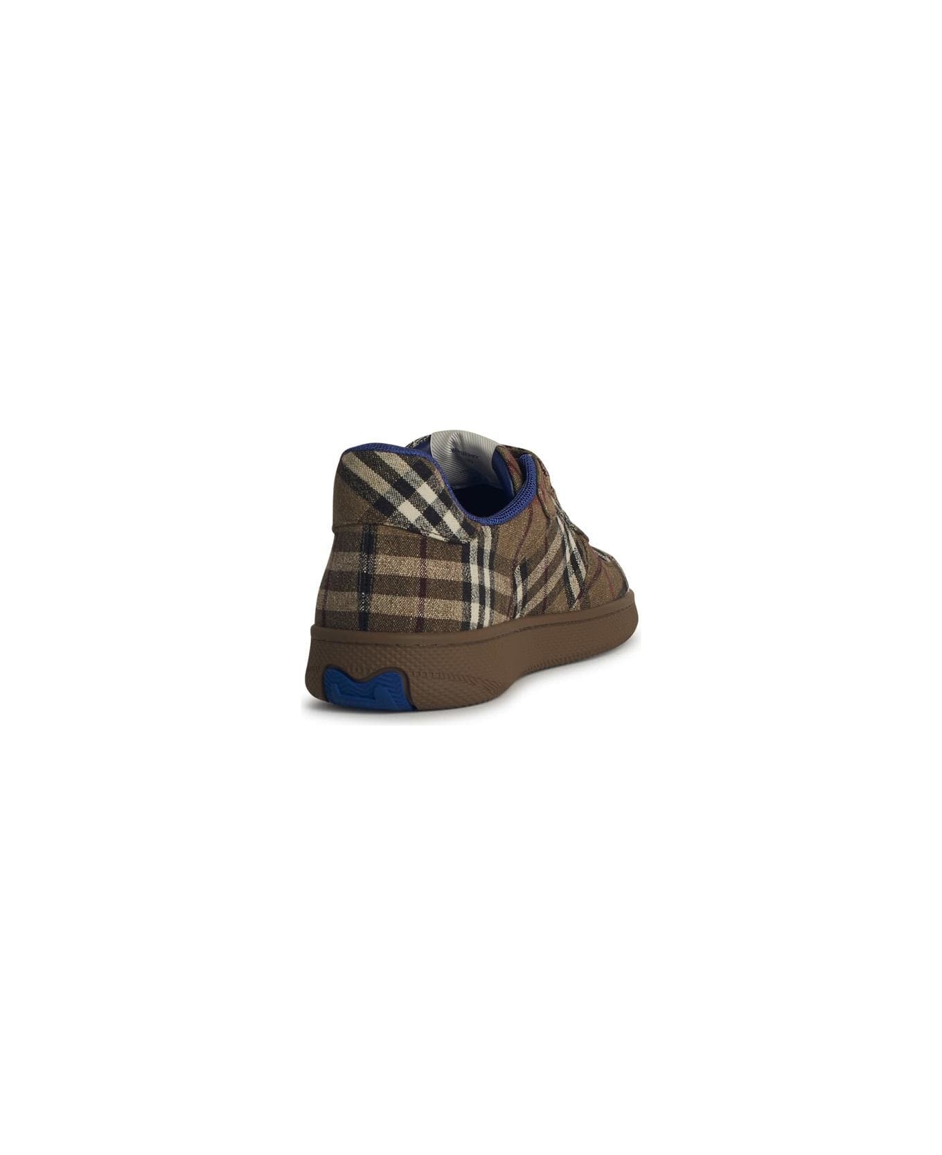 'terrace' Green Polyester Blend Sneakers - 3