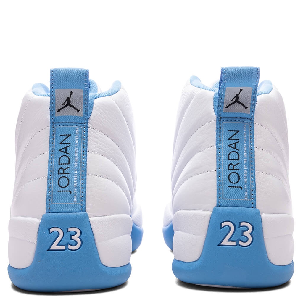 AIR JORDAN 12 RETRO 'MELO' - WHITE/UNIVERSITY BLUE/METALLIC SILVER - 4