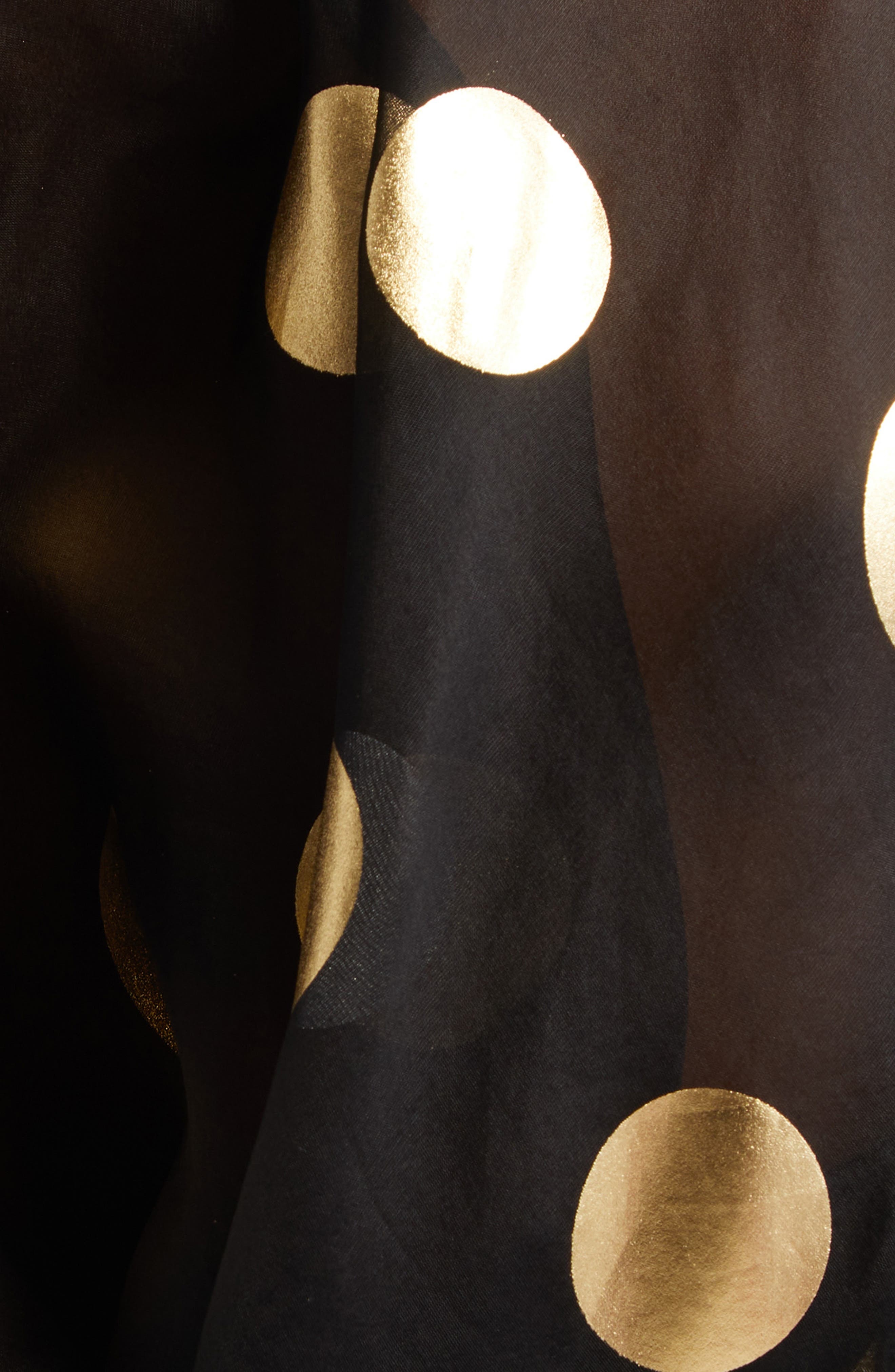 Dolce&Gabbana Polka Dot Bow Bell Sleeve Sheer Silk Top in Hnlm0 Oro Nero at Nordstrom - 7