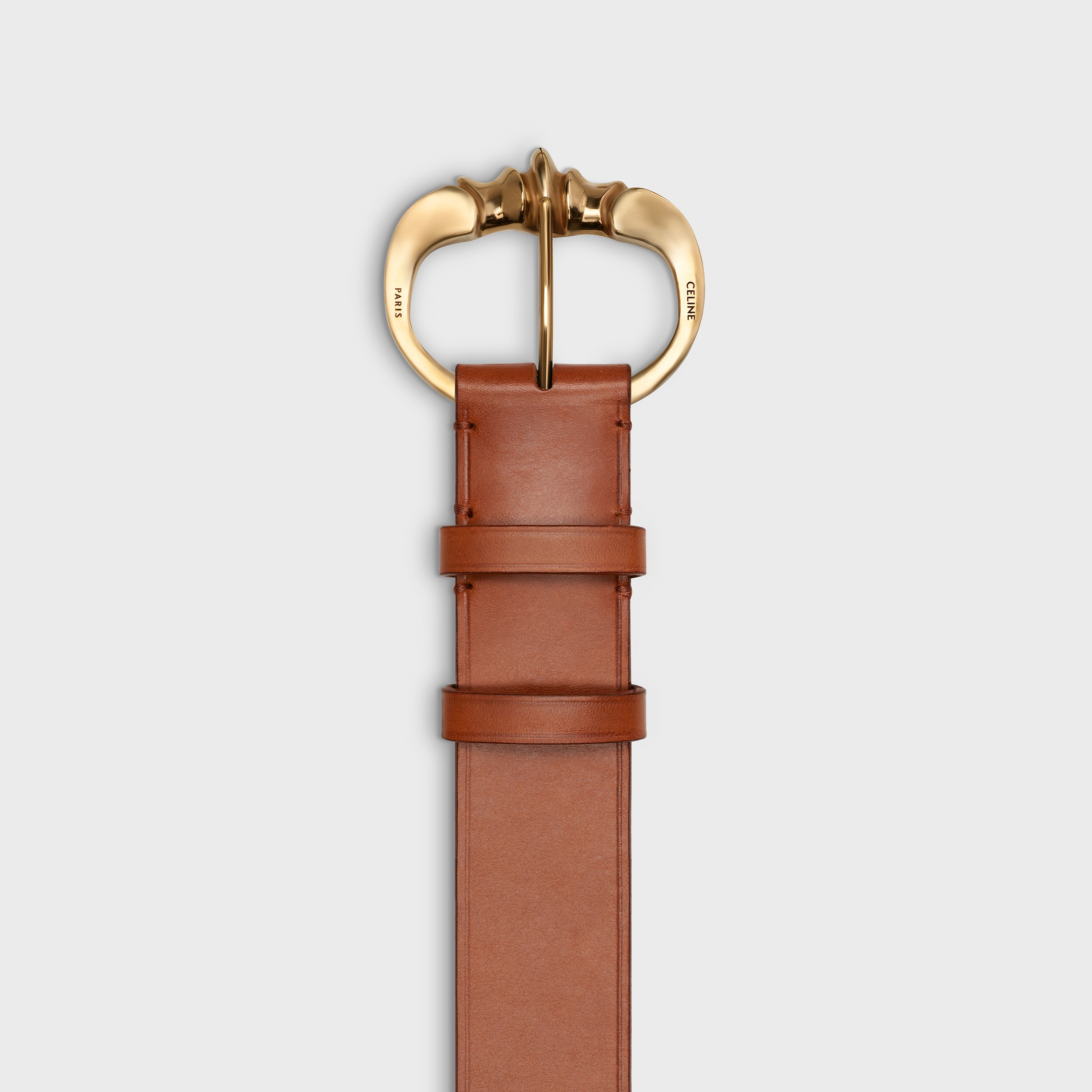 MEDIUM BELT WITH CAMARAT BUCKLE  IN  VEGETAL CALFSKIN - 2