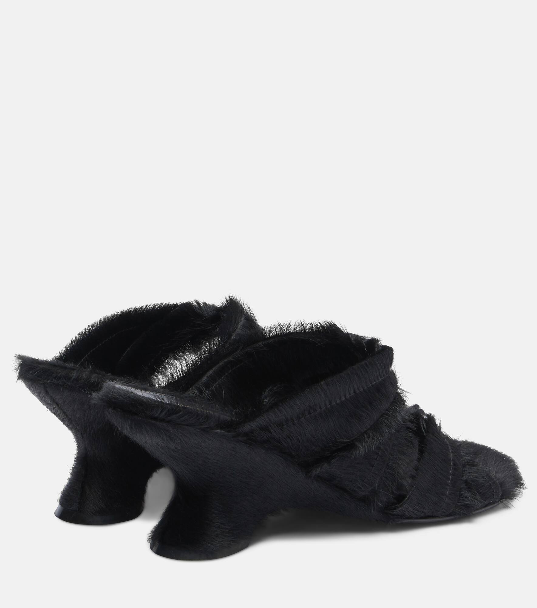 Calf hair wedge sandals - 2