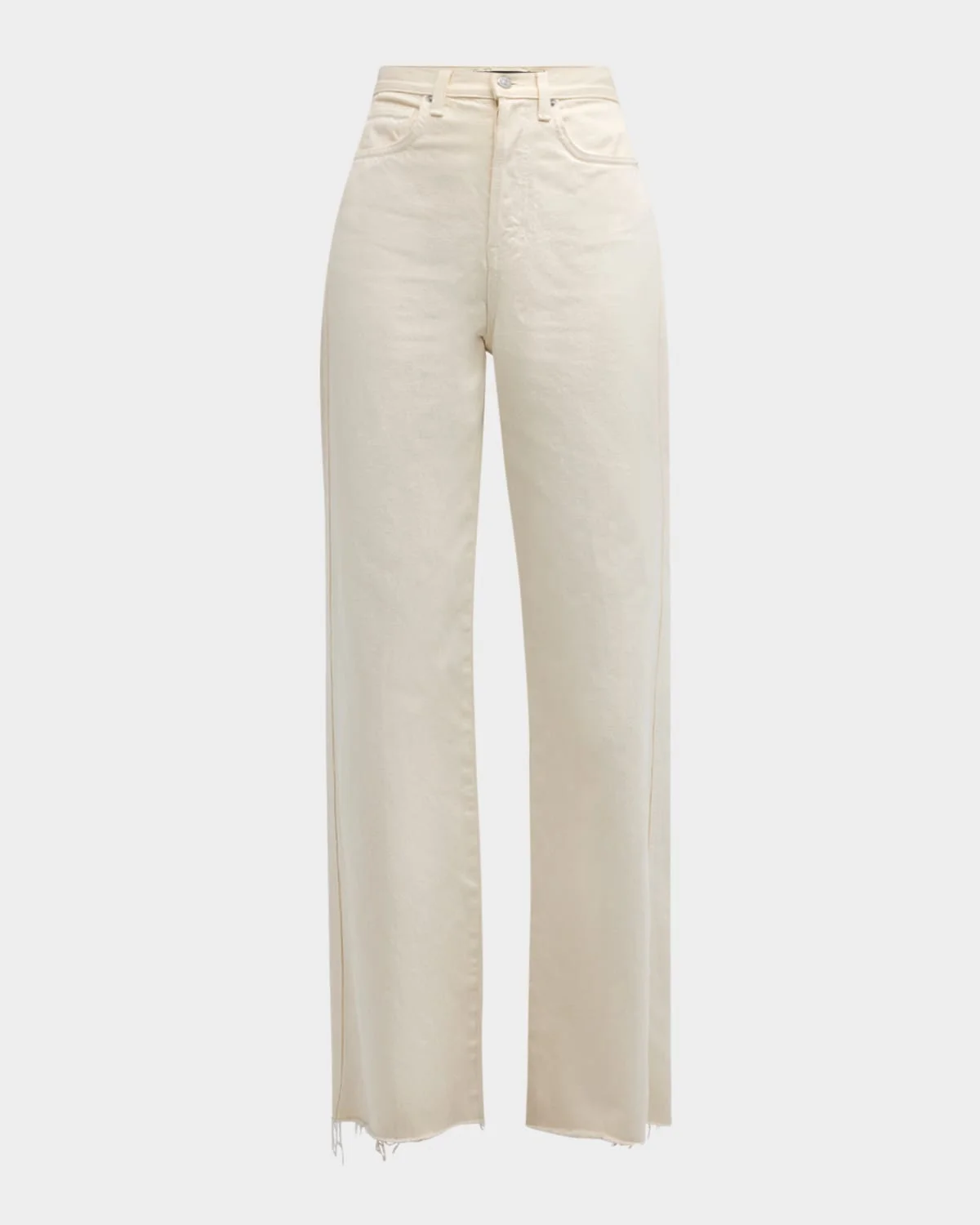 Taylor High-Rise Wide Frayed Jeans - 1