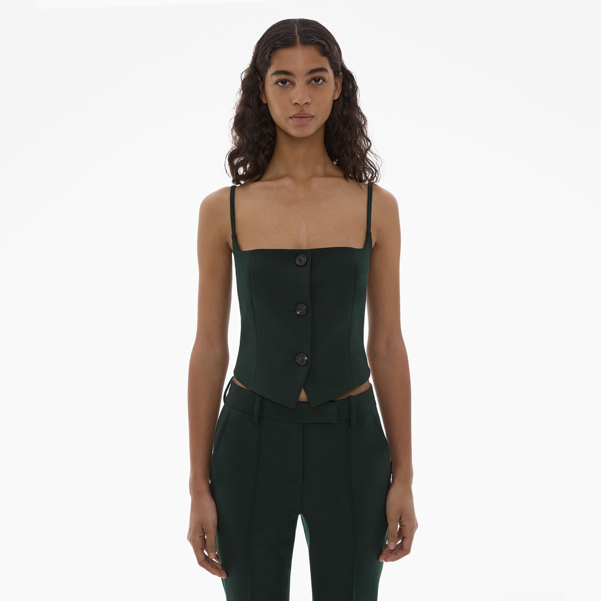CROPPED STRETCH WOOL BLAZER TOP - 3