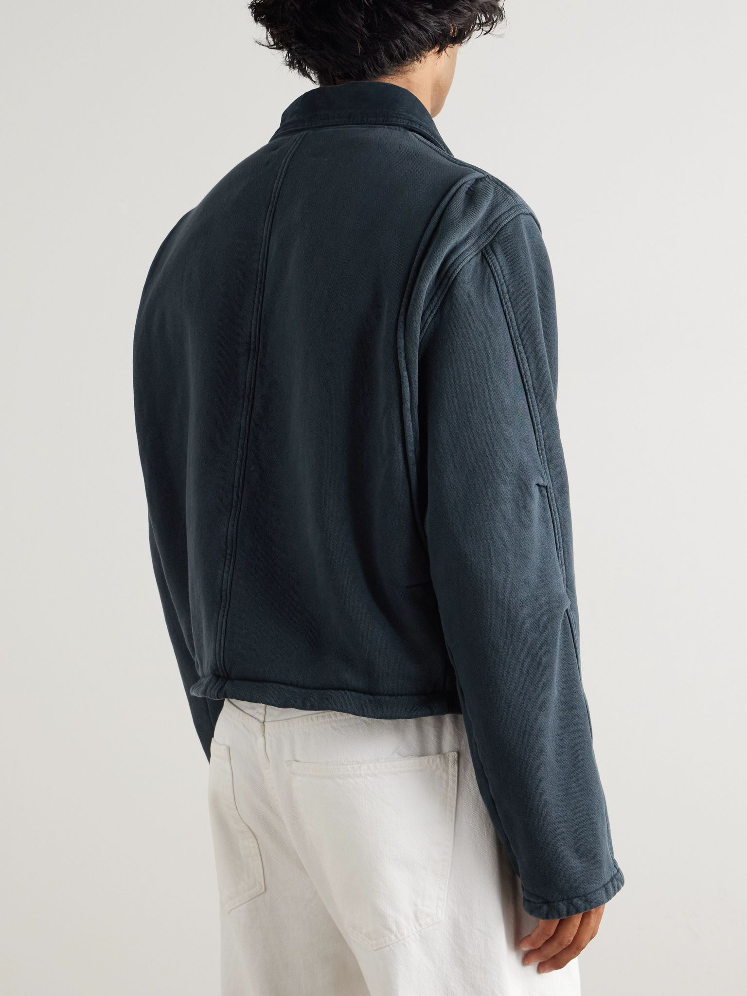 Cotton-Jersey Zip-Up Jacket Black - 3