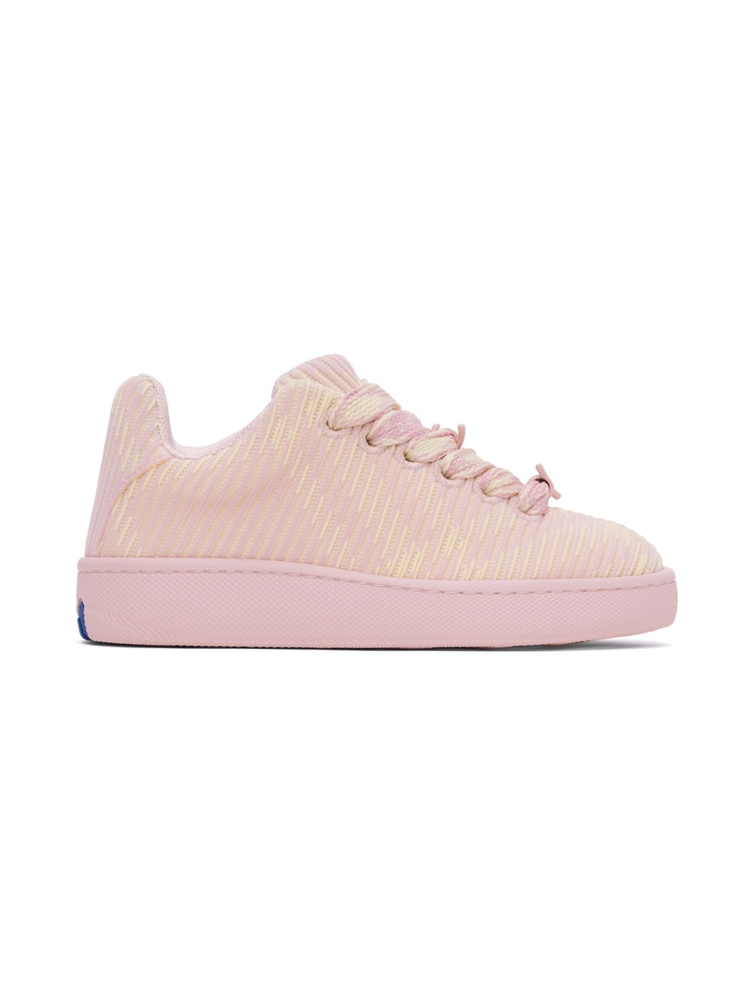 Pink Check Knit Box Sneakers - 1