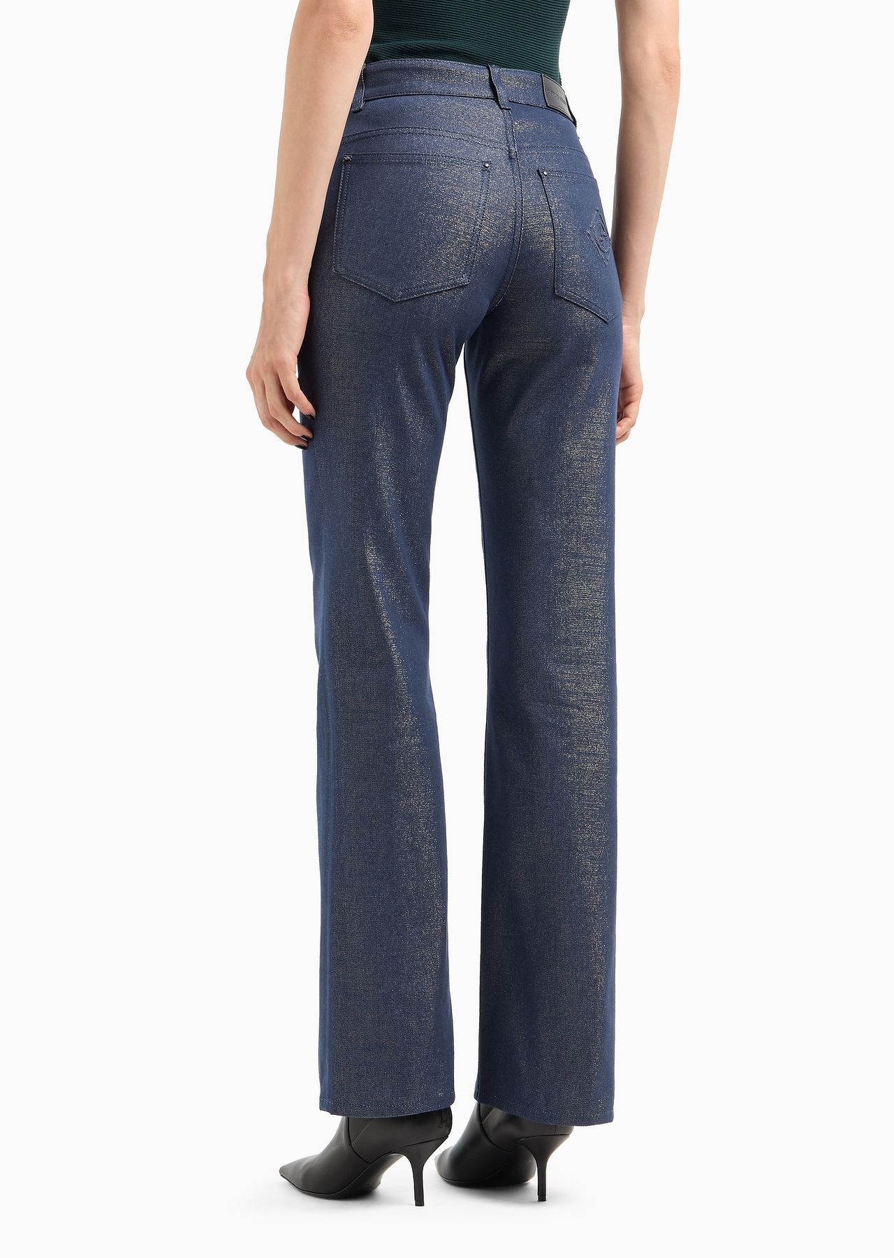 Denim Collection five-pocket trousers in cotton, viscose and lurex denim - 3