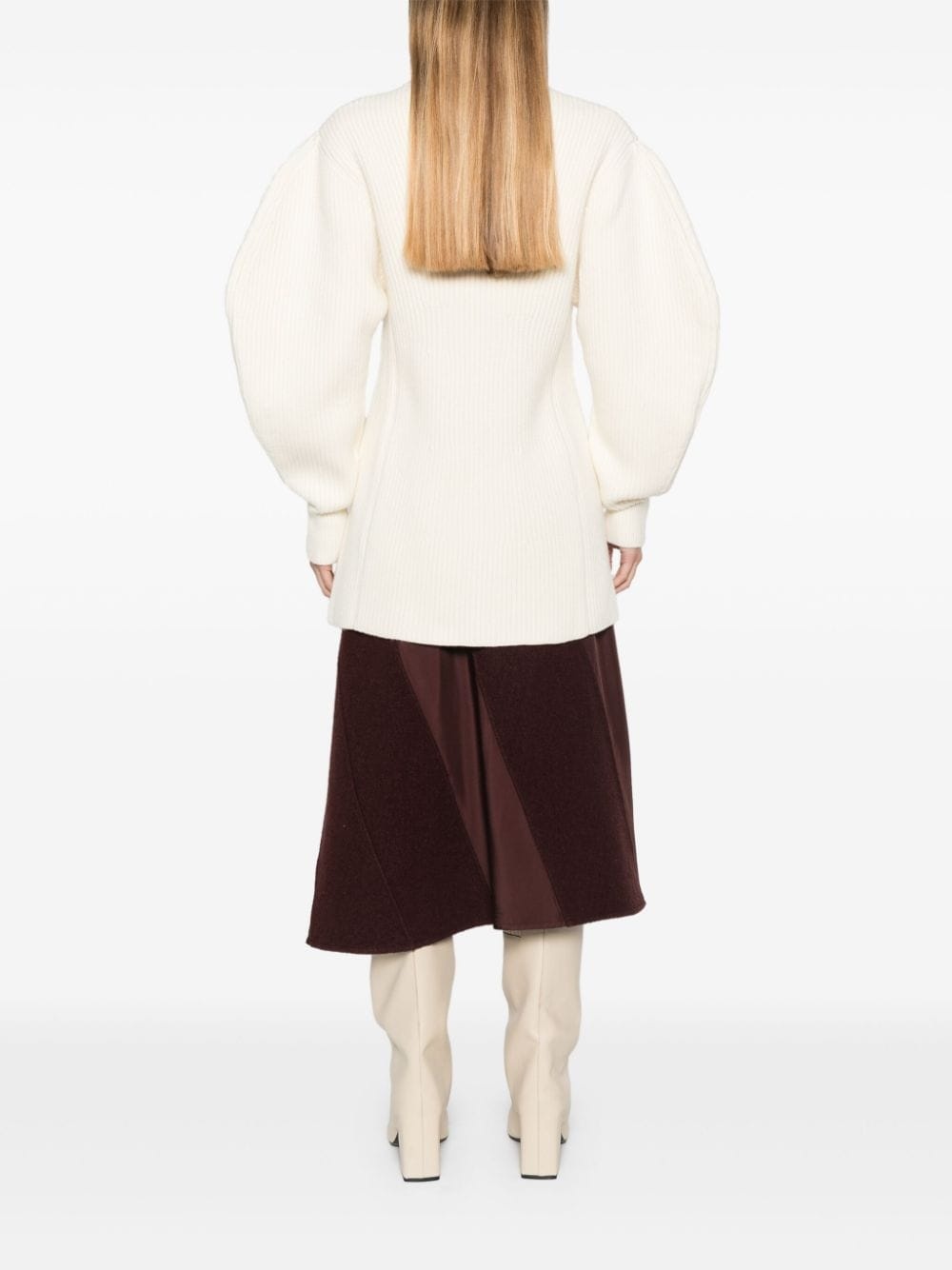 ribbed-knit cardigan - 4