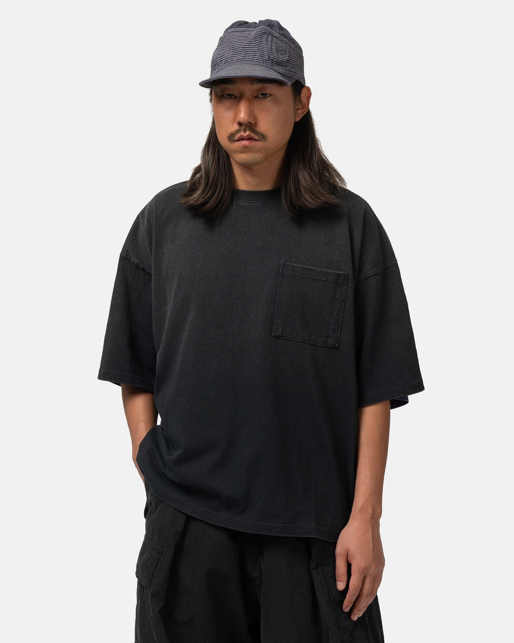 Jersey 2TONES BIG Pocket T (BONE) BLKxPurple - 4