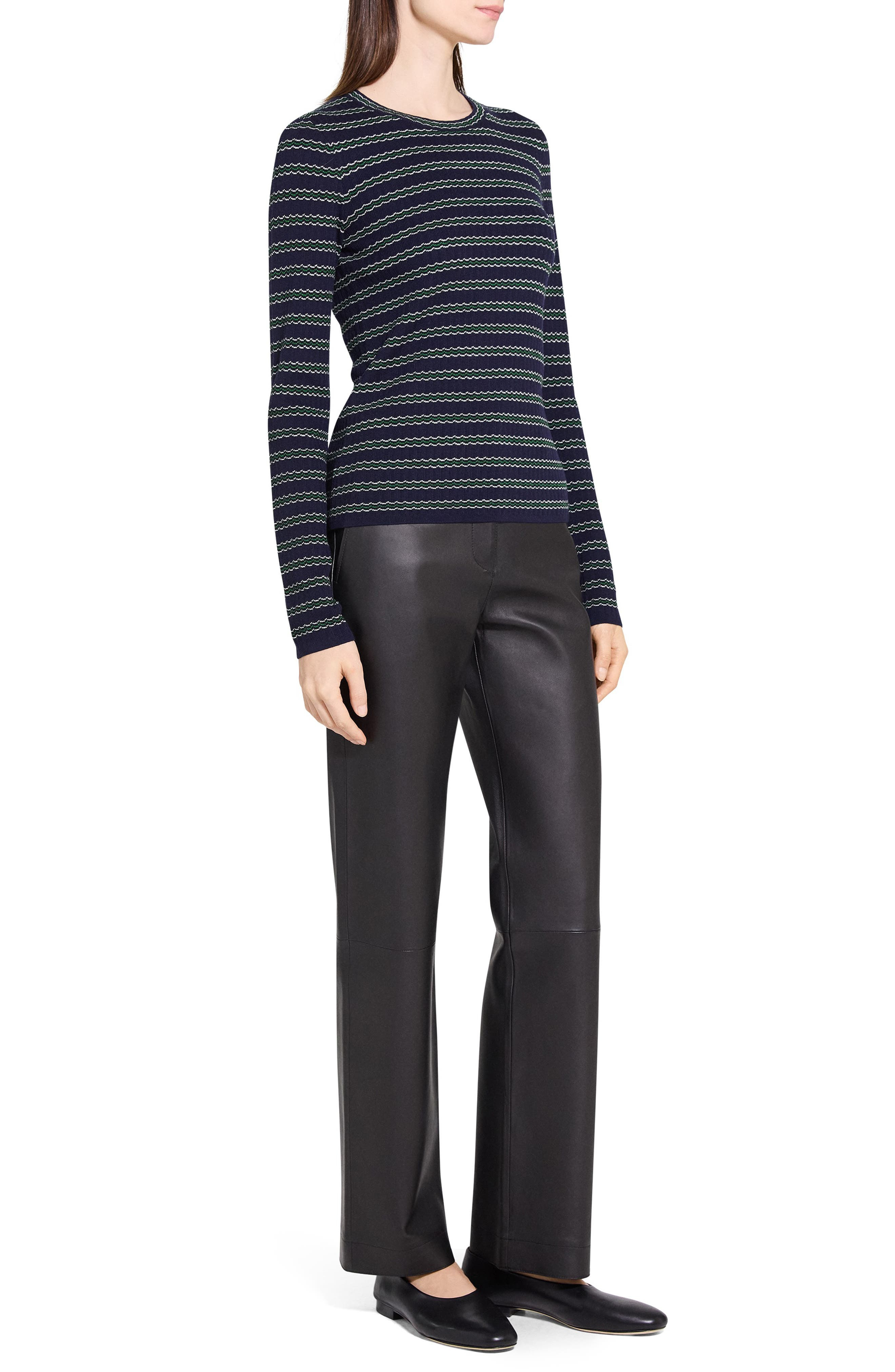 Theory Stripe Merino Wool Sweater in Deep Navy Multi at Nordstrom - 9