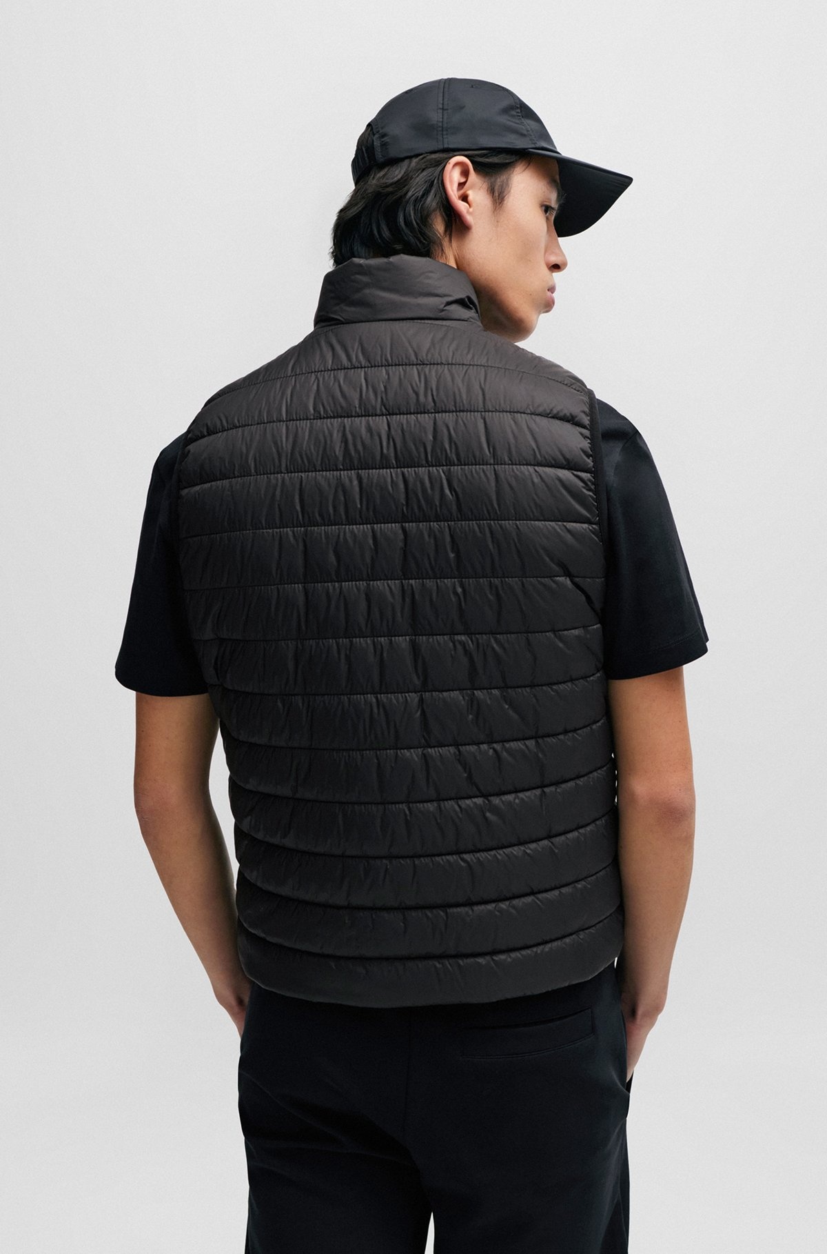 WATER-REPELLENT PADDED GILET WITH CONTRAST LOGO - 4