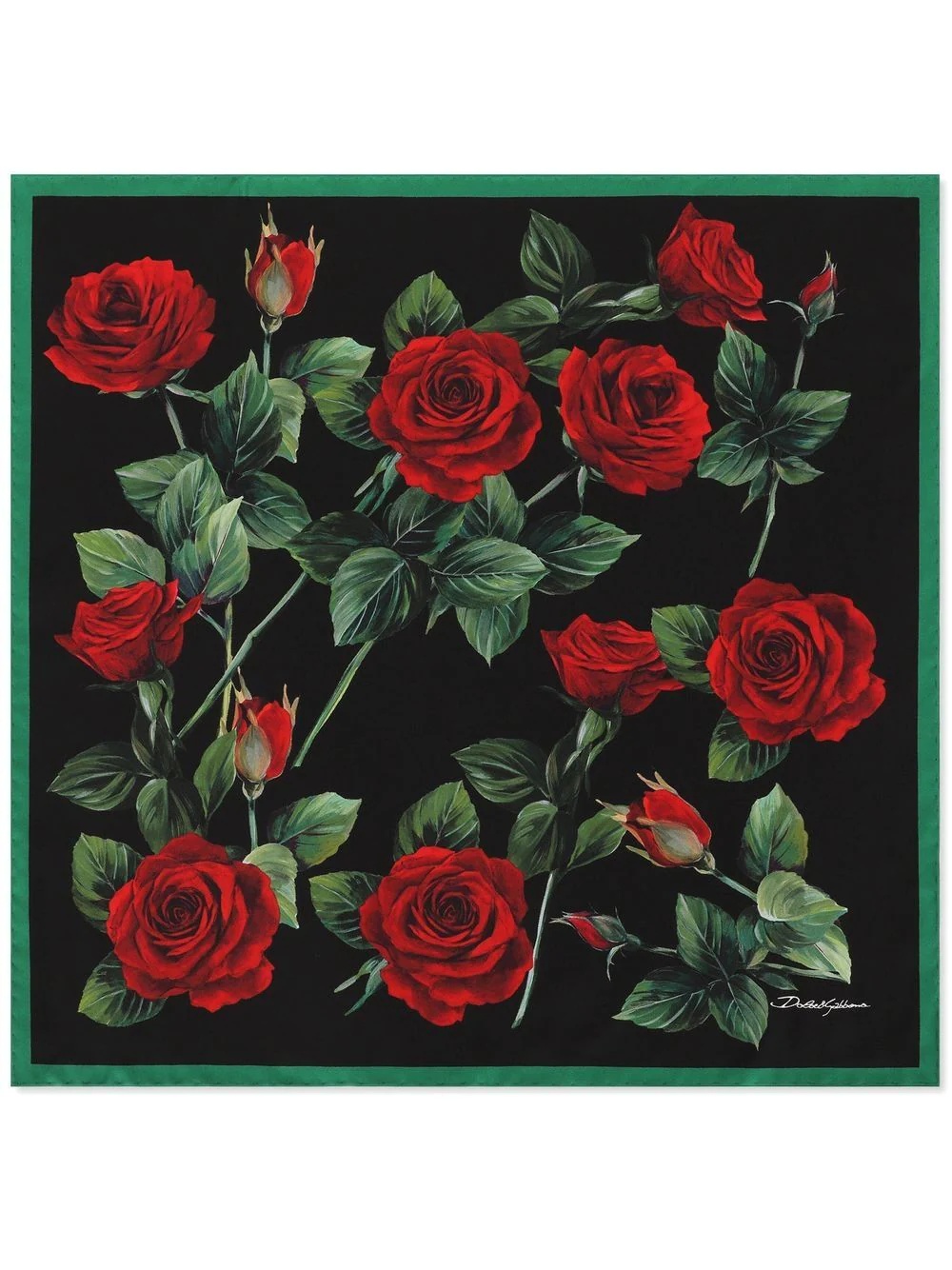 rose-print 50x50 silk scarf - 1